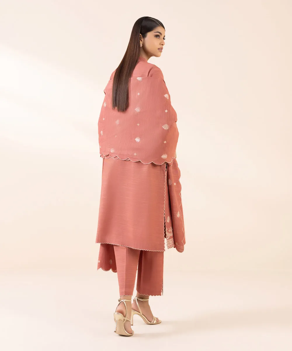 3 Piece - Embroidered Khaddar Suit