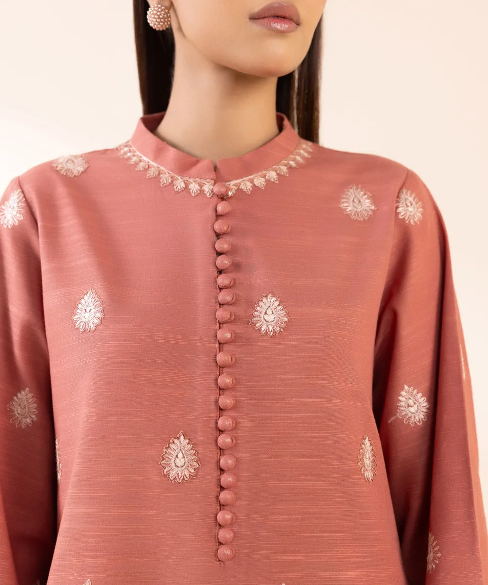 3 Piece - Embroidered Khaddar Suit