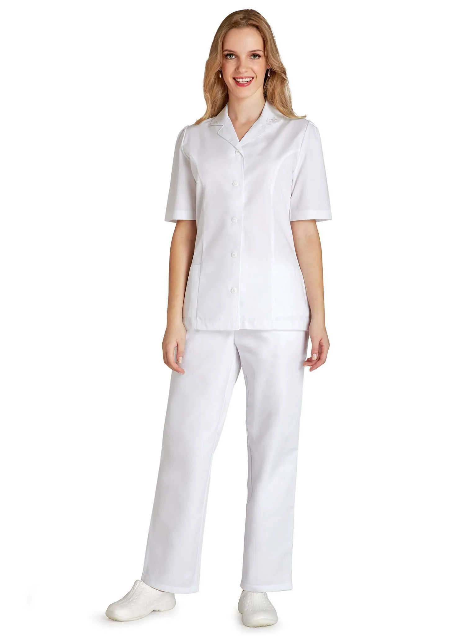 Adar Universal Embroidered Collar Nurse Top