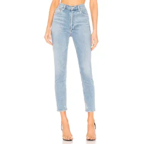 AGOLDE NICO HIGH RISE SLIM JEANS IN BLUE