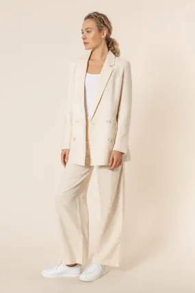 Alba Linen Blazer- Almond