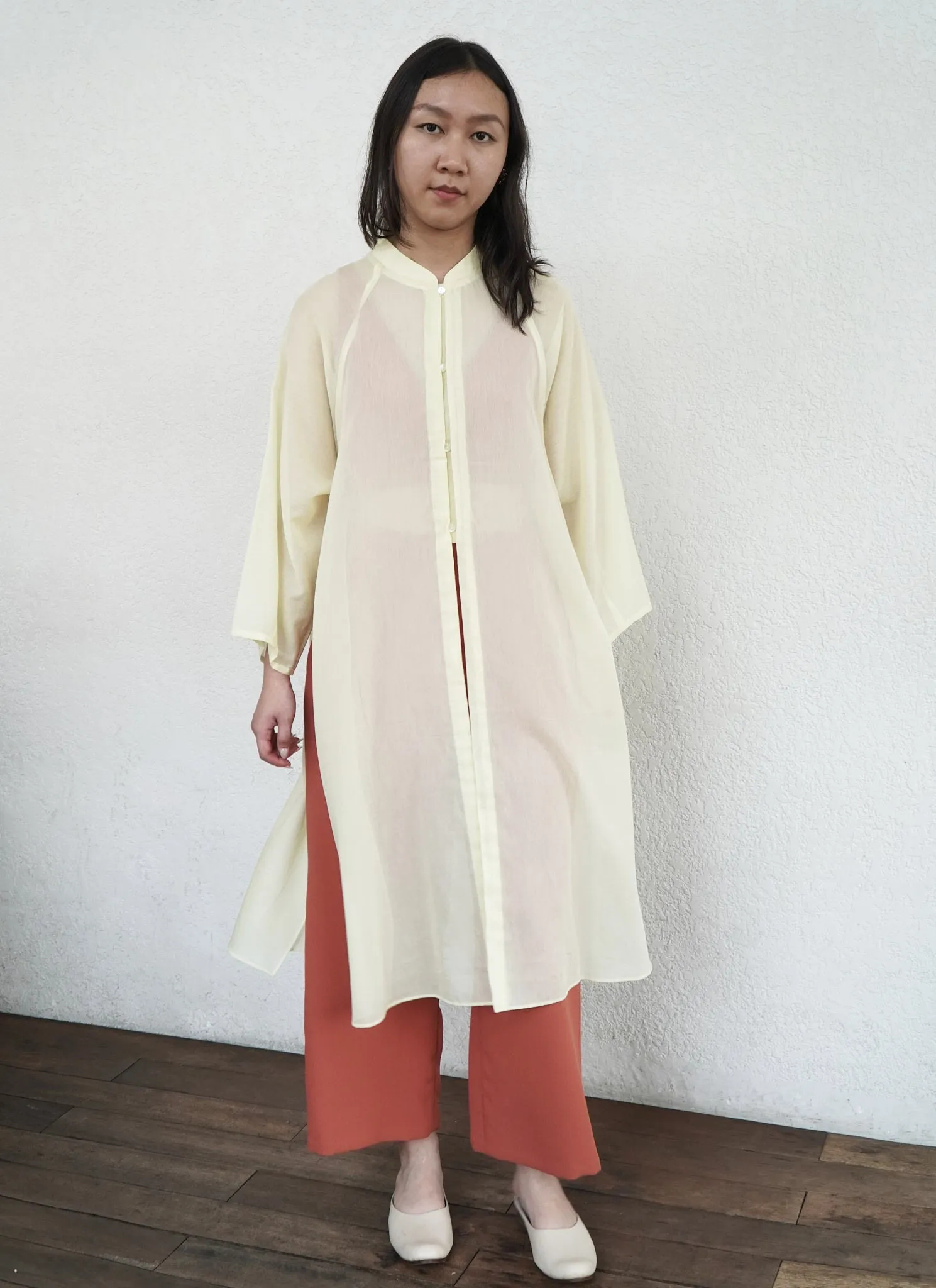 Allium Wide Leg Straight Pant (Unisex) in Coral