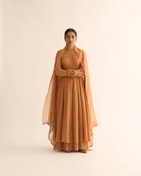 AMRITA RUST GHOOMAR ANARKALI SET
