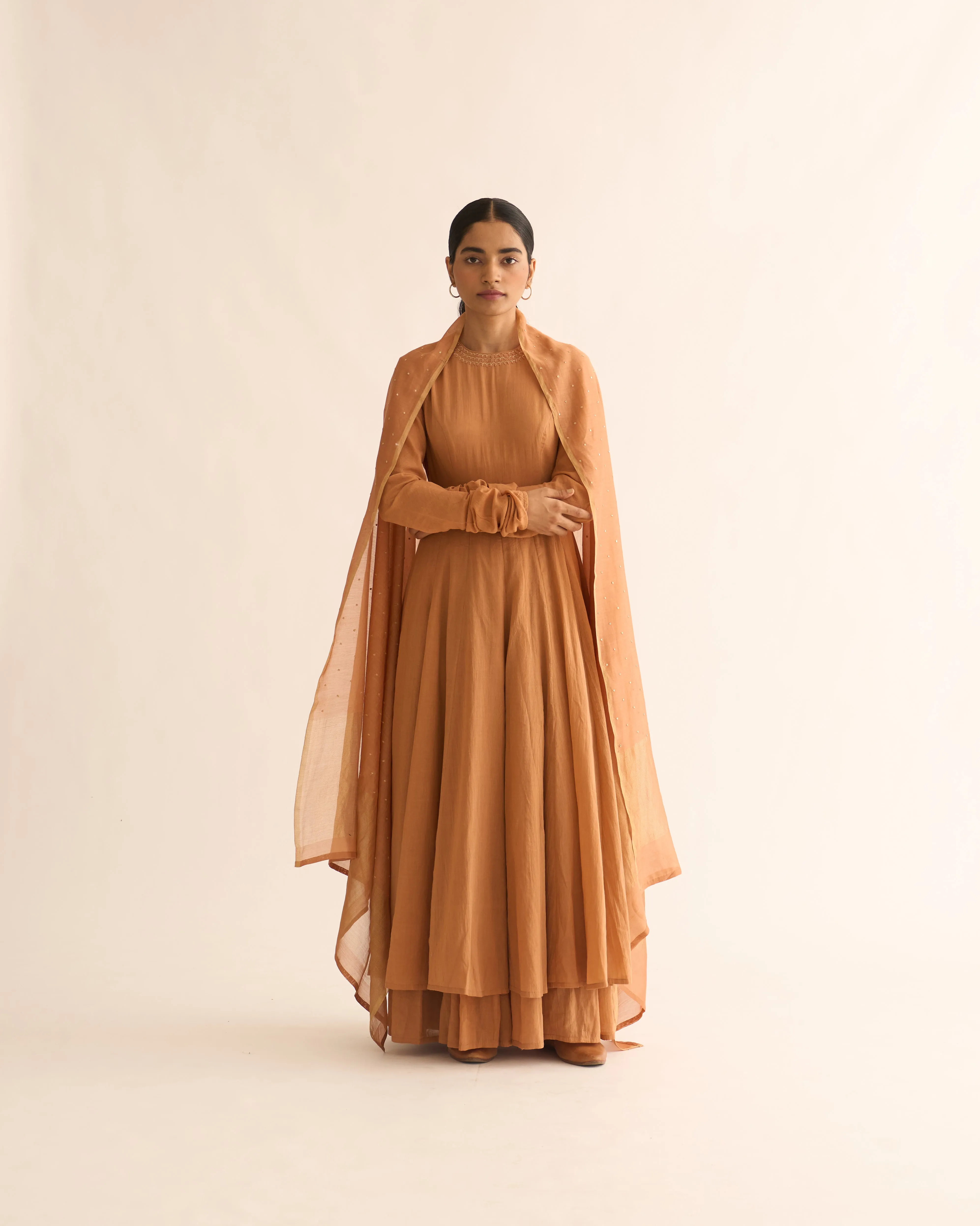 AMRITA RUST GHOOMAR ANARKALI SET