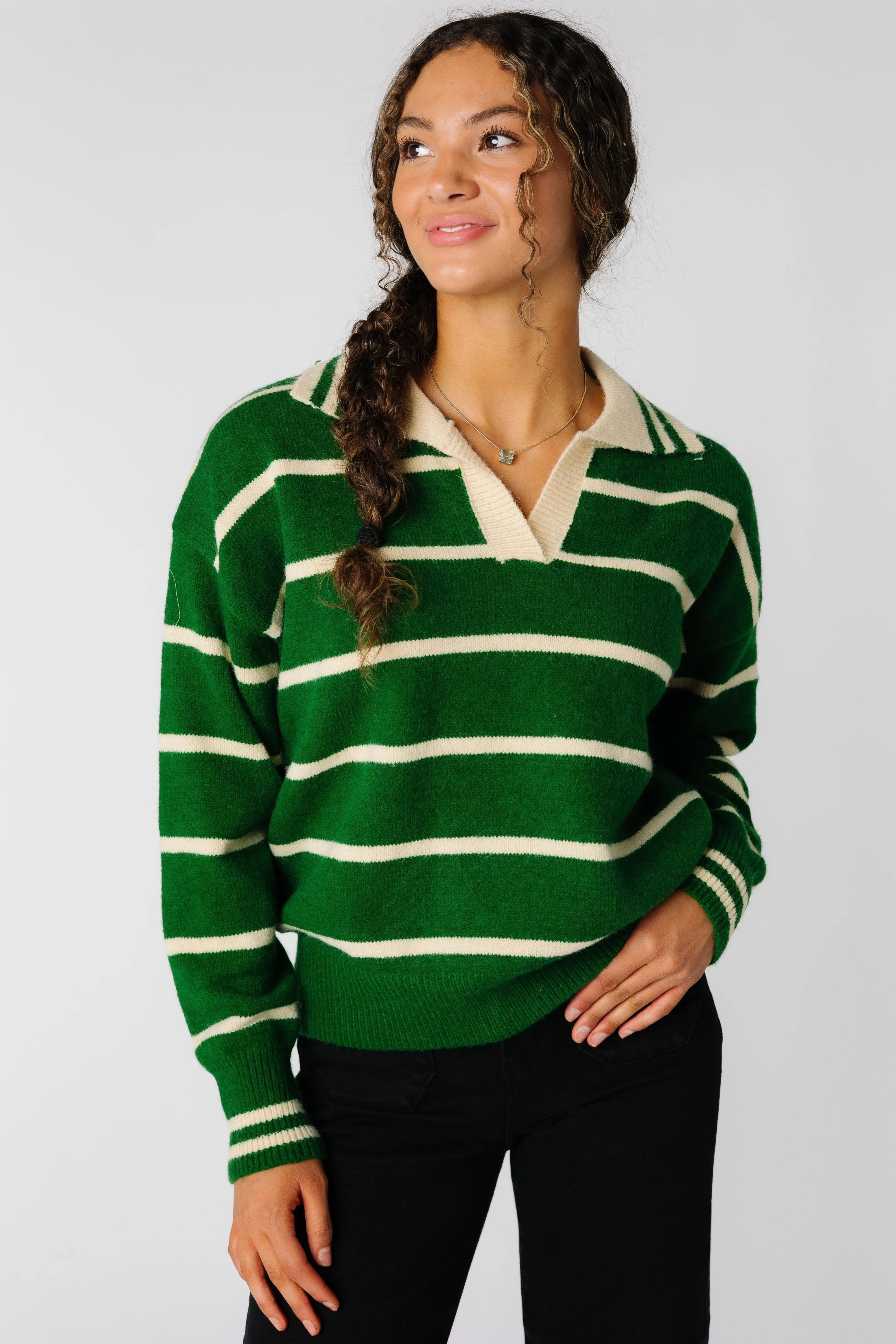 Andy Striped Collar Sweater