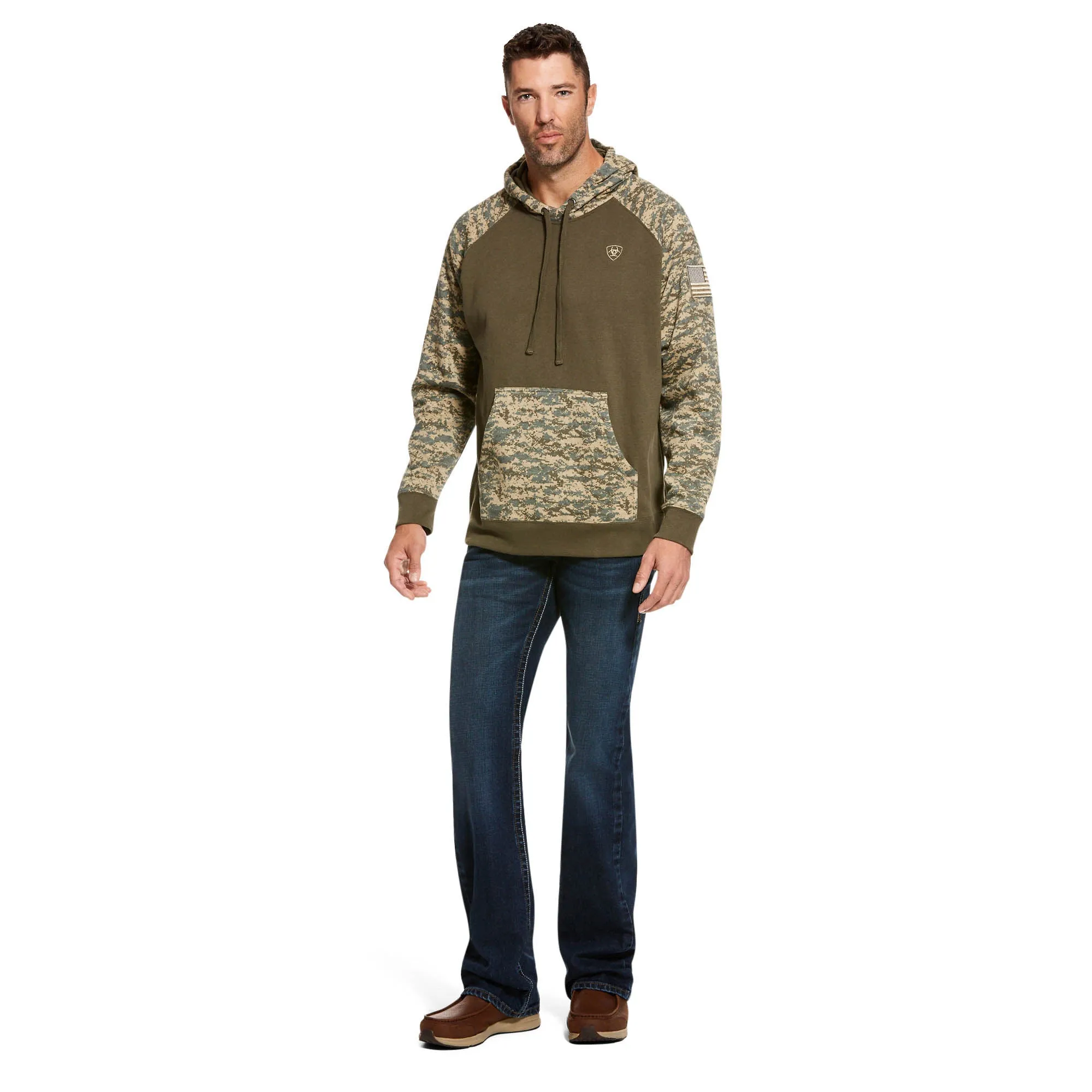 Ariat Men's Patriot Hoodie, Sage Camo