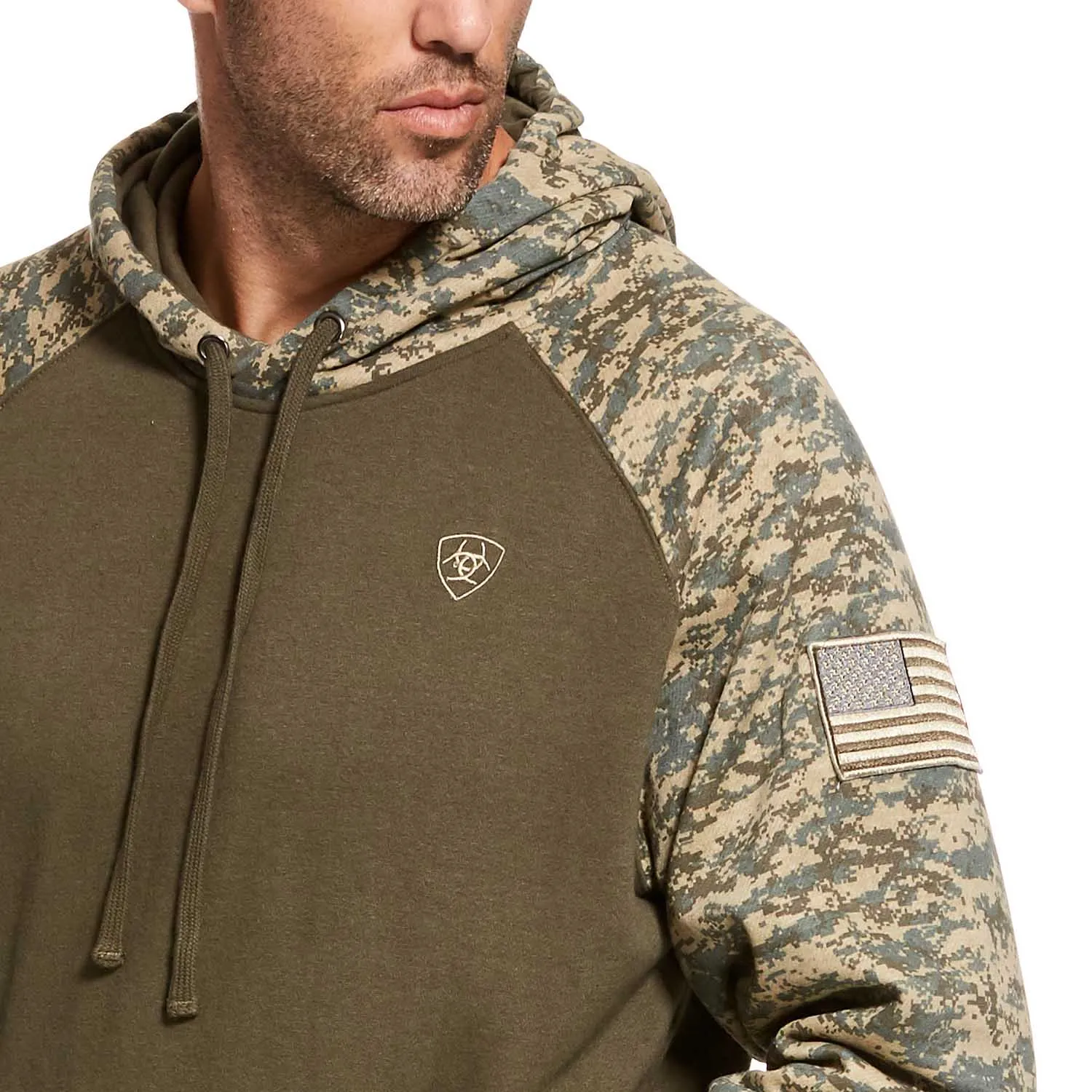 Ariat Men's Patriot Hoodie, Sage Camo