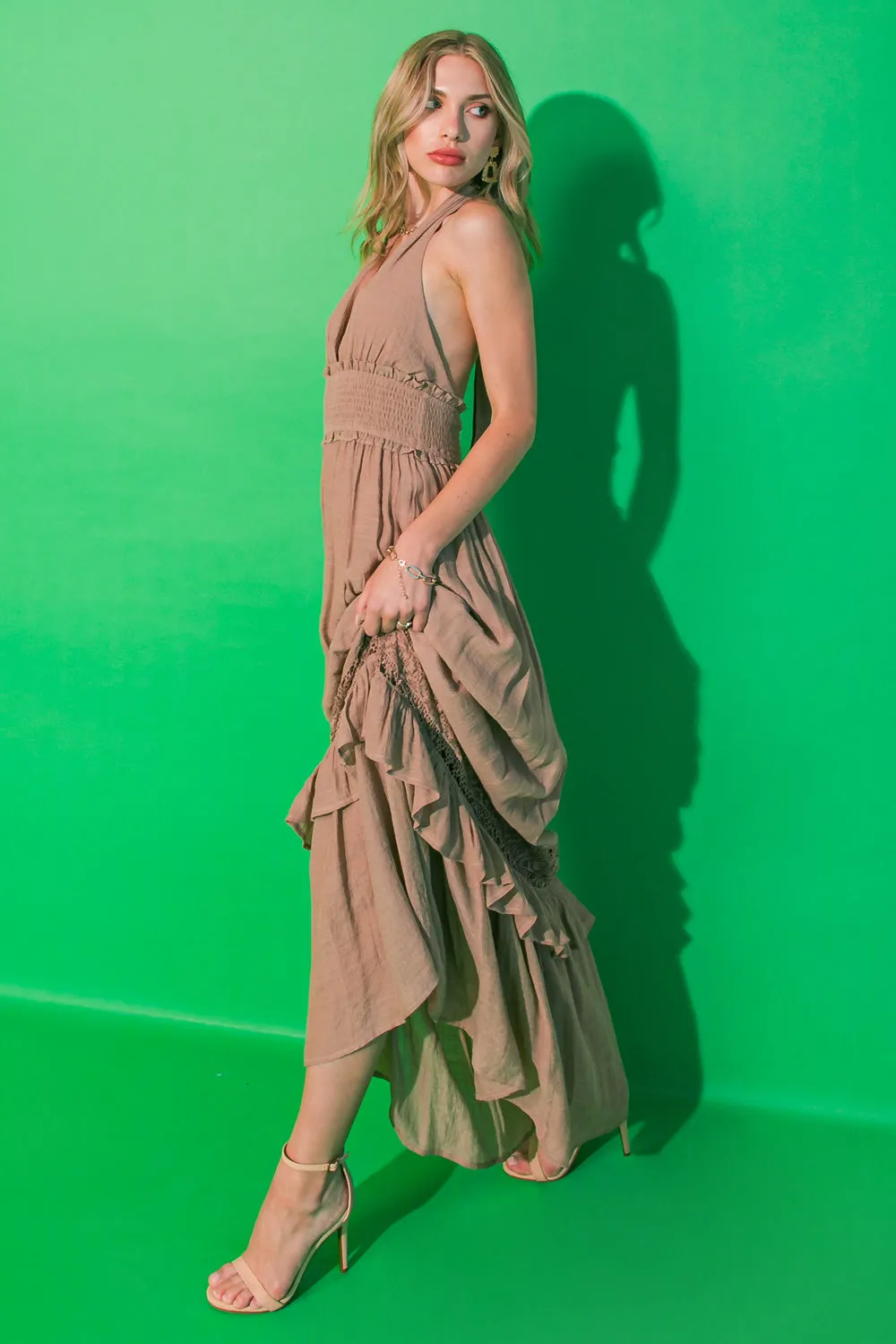ARRIVAL TIME WOVEN MAXI DRESS