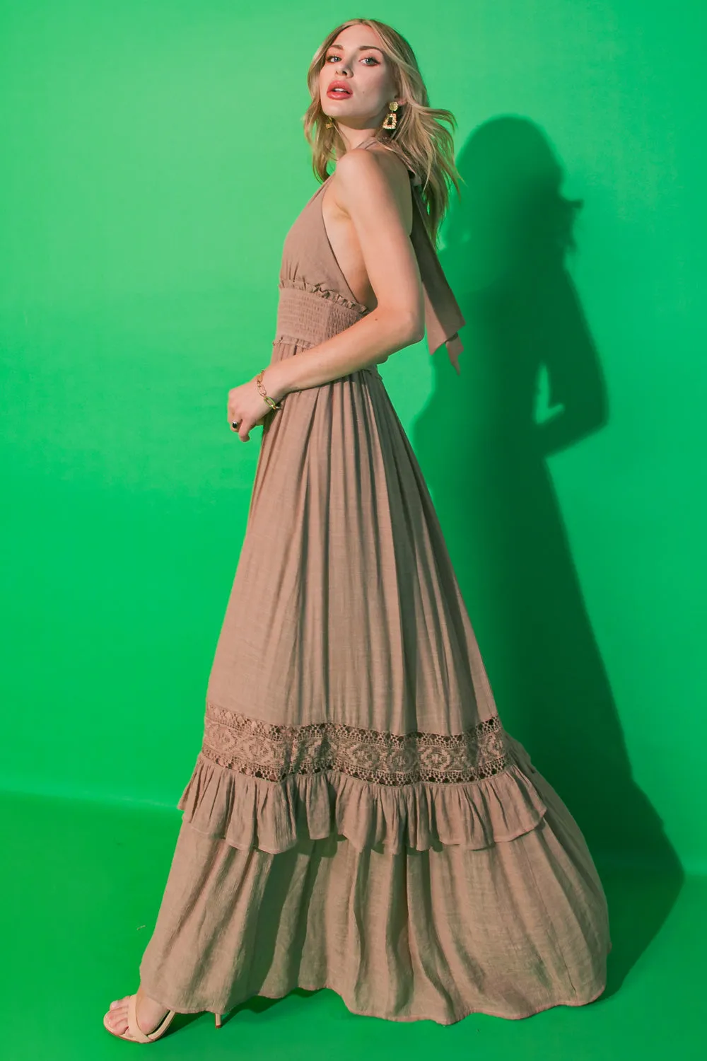 ARRIVAL TIME WOVEN MAXI DRESS
