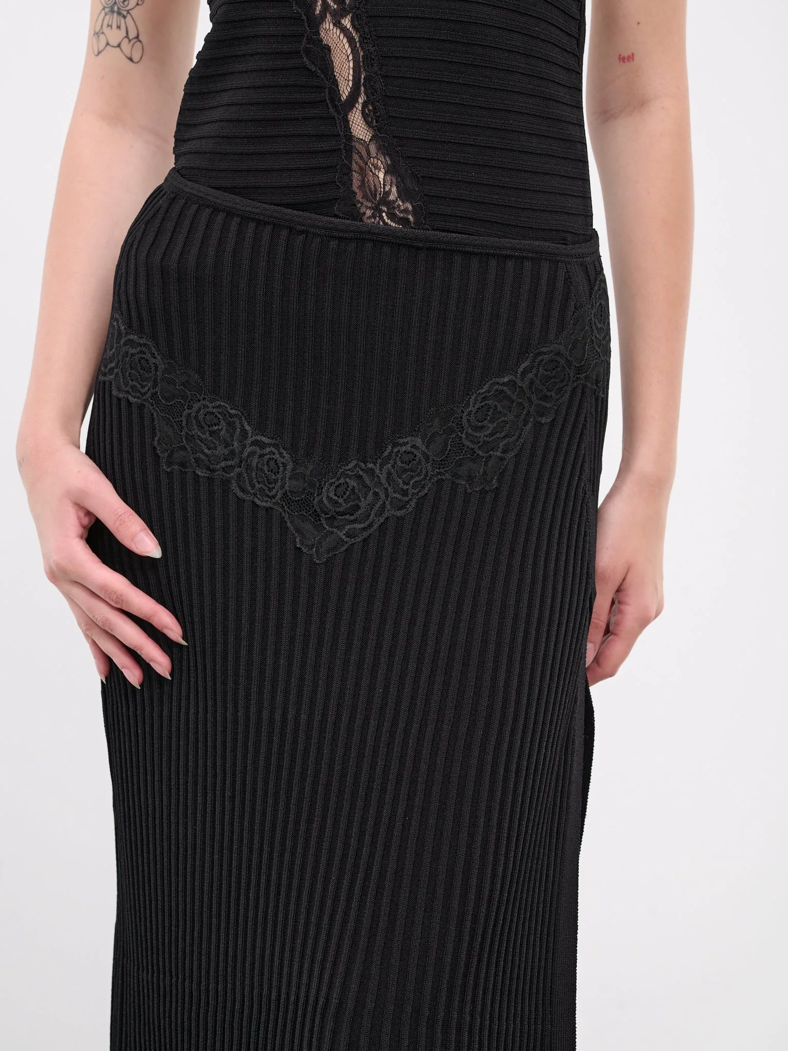Asymmetric Maxi Skirt (KN019-BLACK)