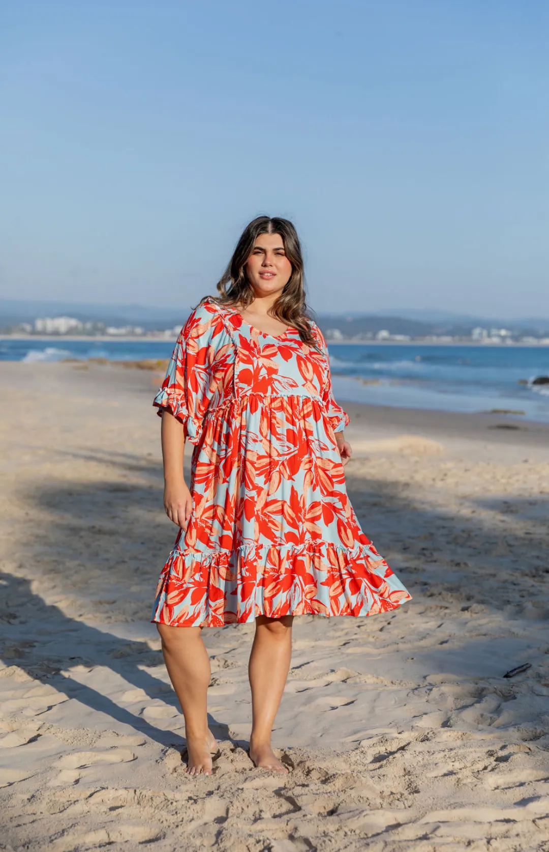 Ayla Red Floral Cotton Dress by Worthier
