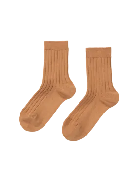 Basic Rib Short Socks - Cinnamon