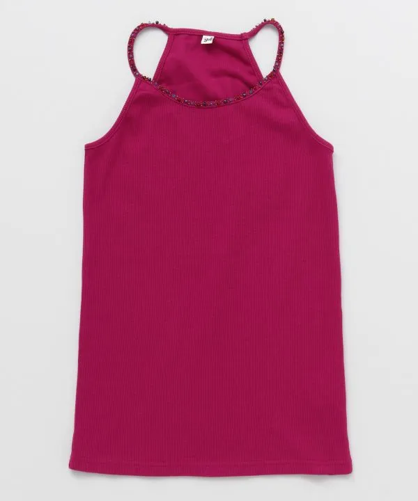 Beaded Rib Cotton Camisole