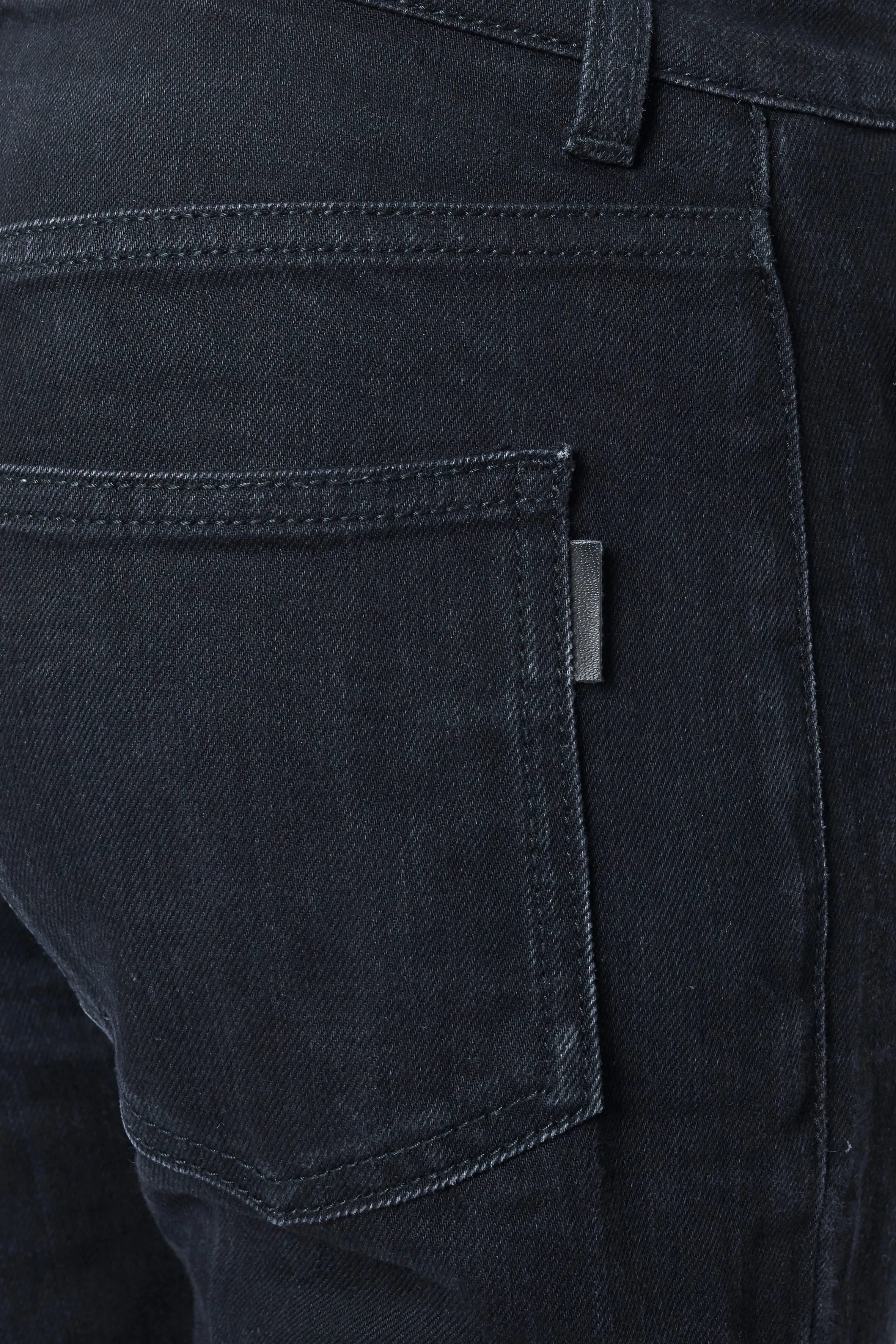 Black Denim Cropped Frayed Hem Jeans