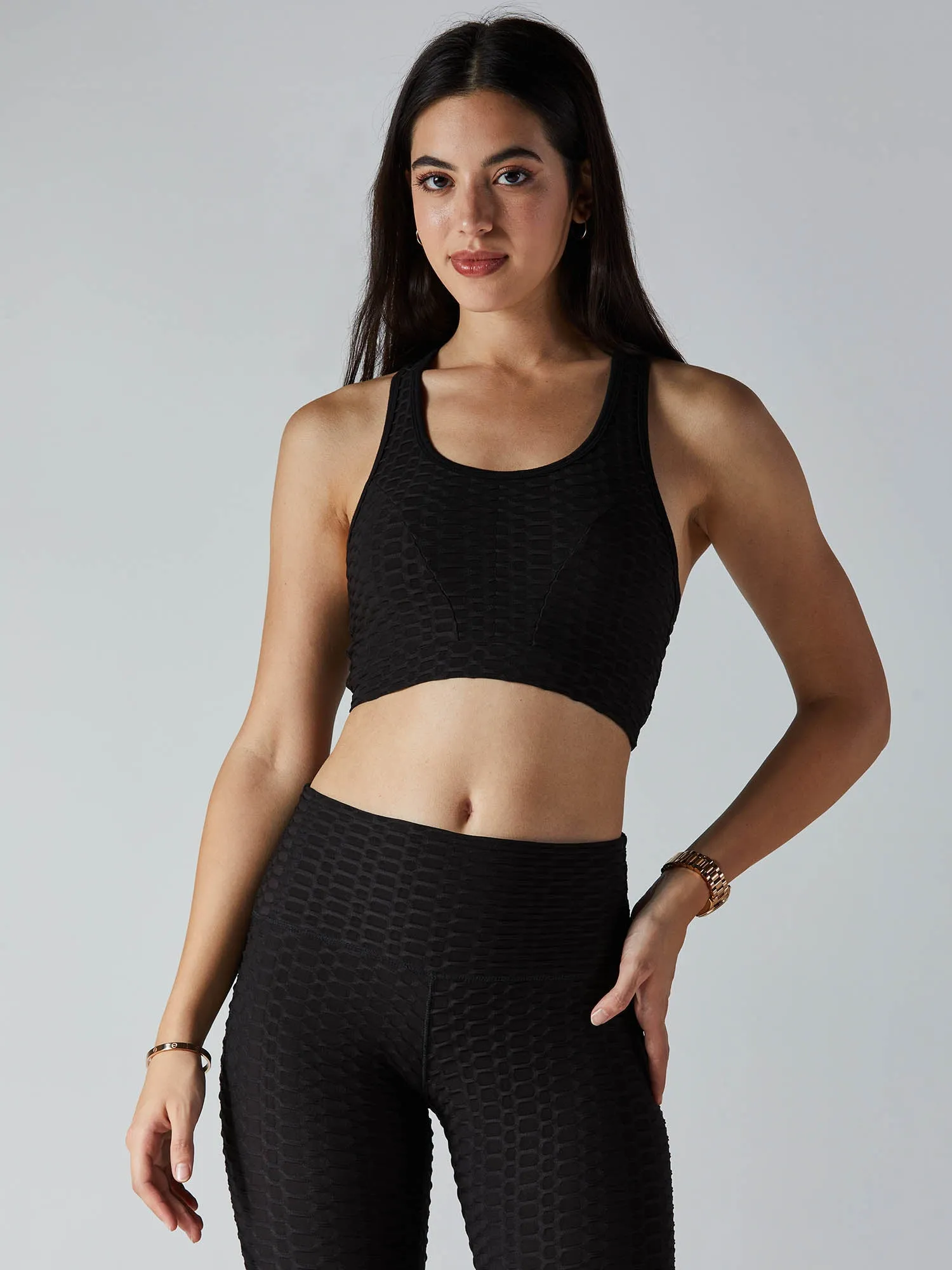 Black Snatched Sports Bra
