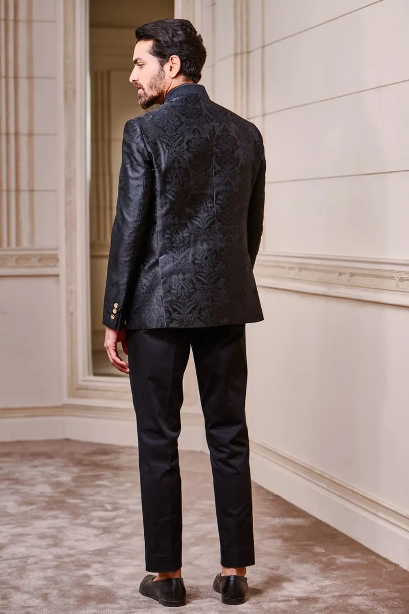 Black Zari Collar sherwani