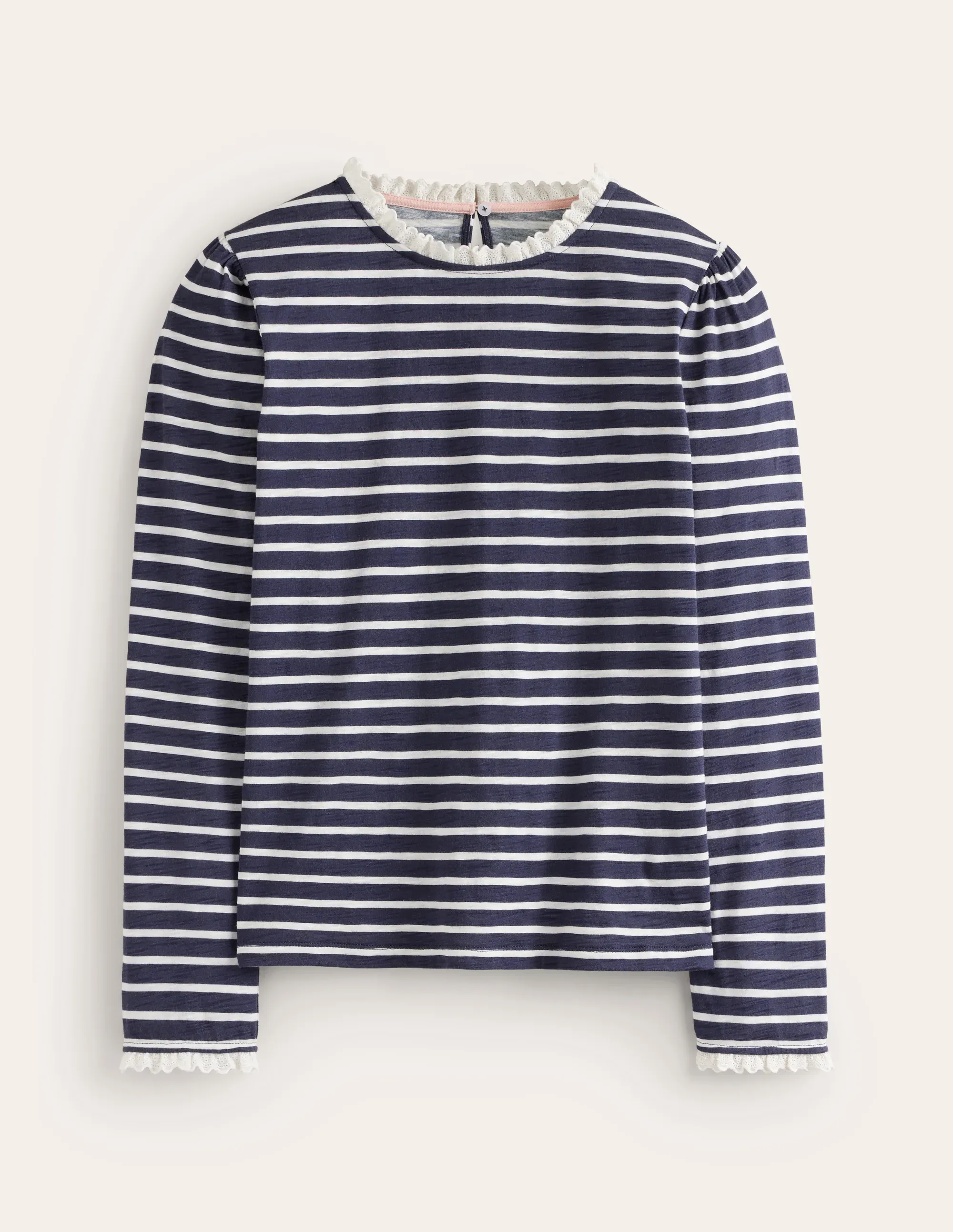 Broderie Ruffle Detail Top