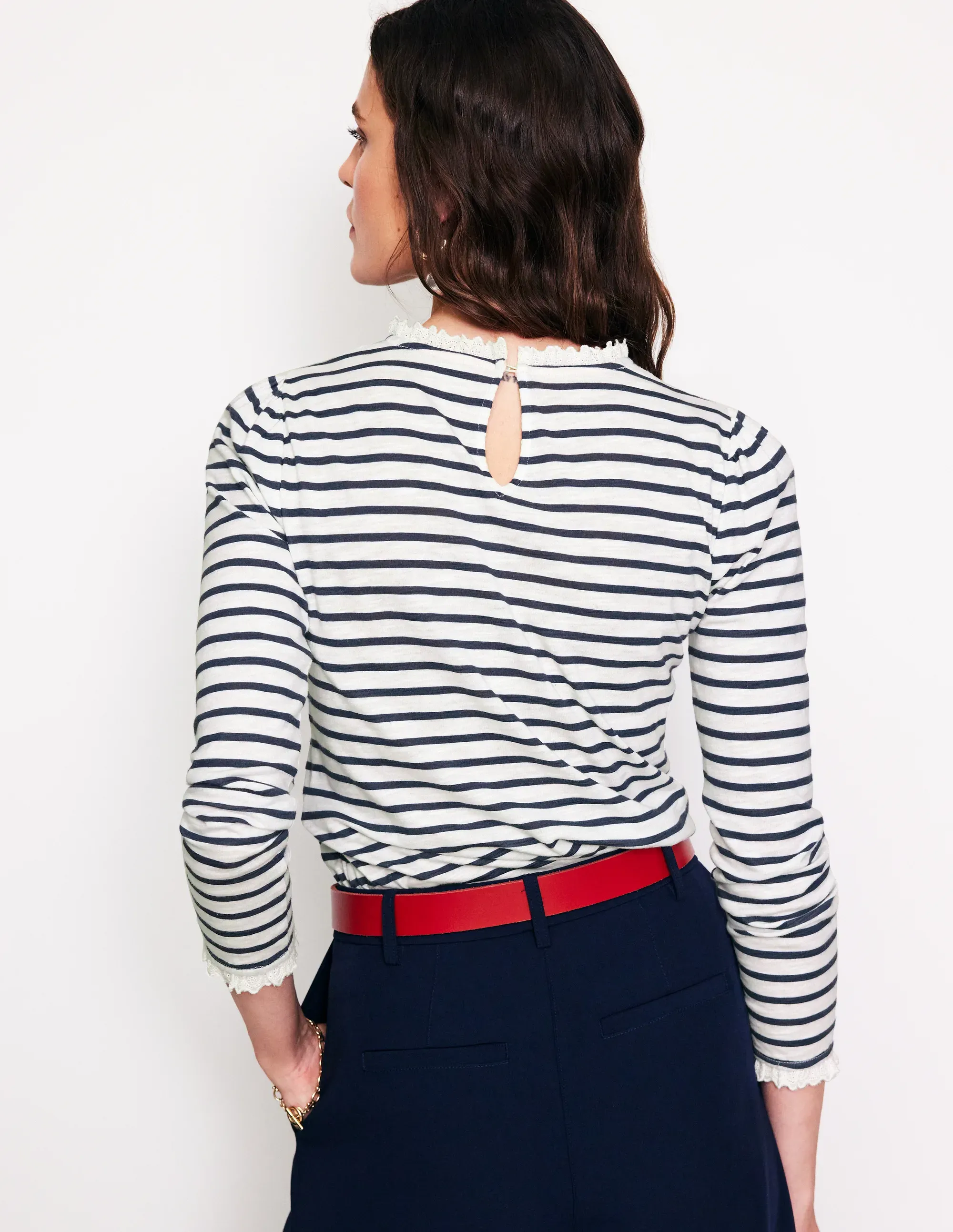Broderie Ruffle Detail Top