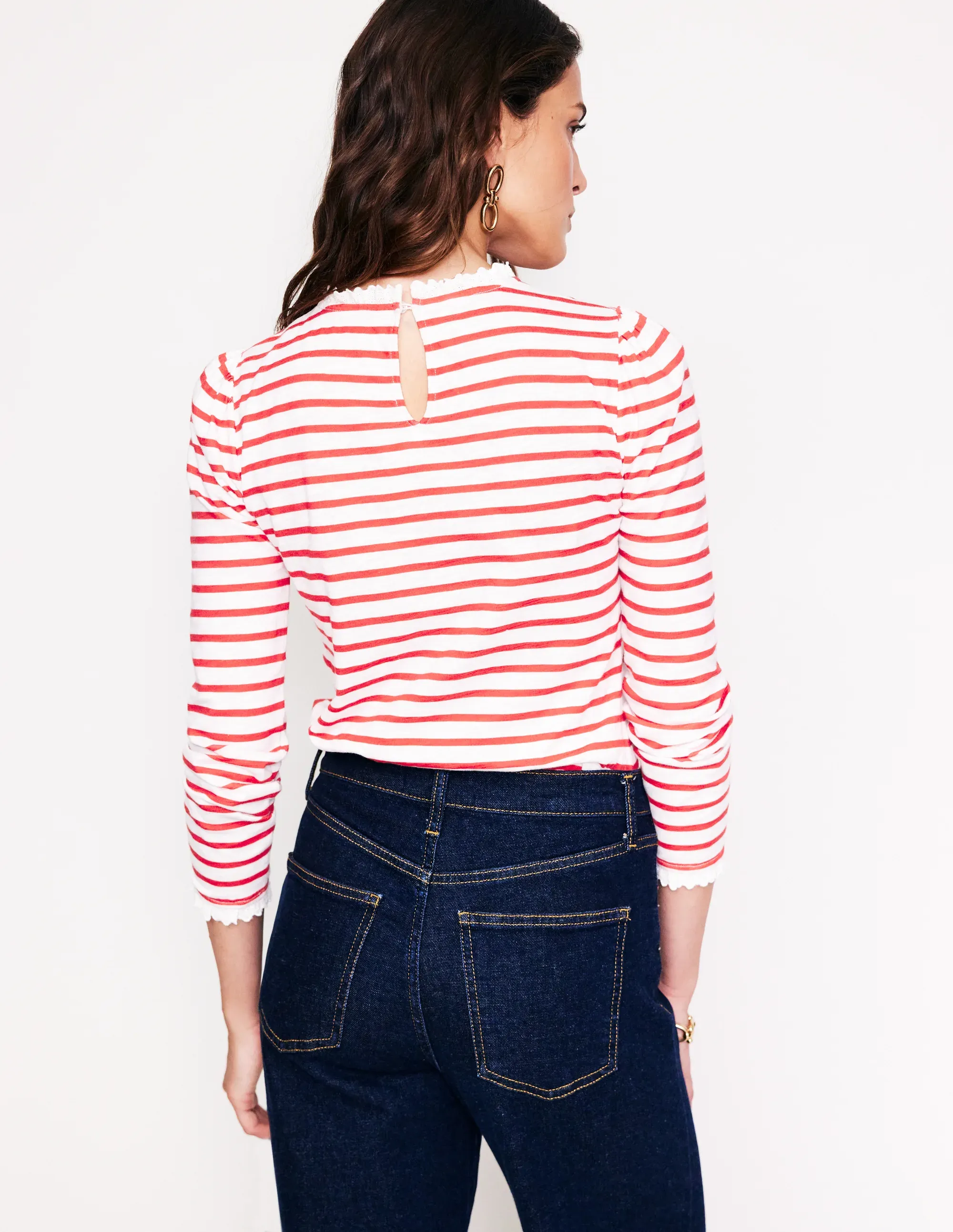 Broderie Ruffle Detail Top