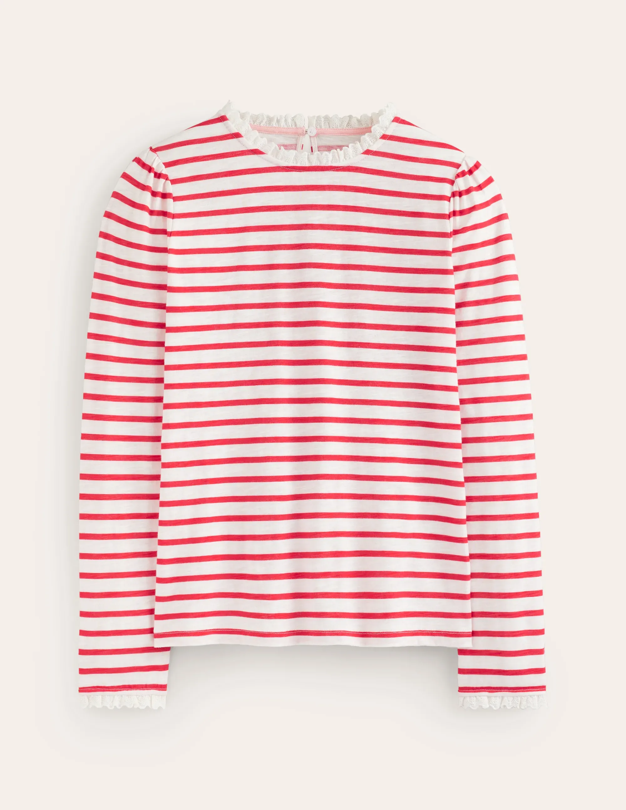 Broderie Ruffle Detail Top
