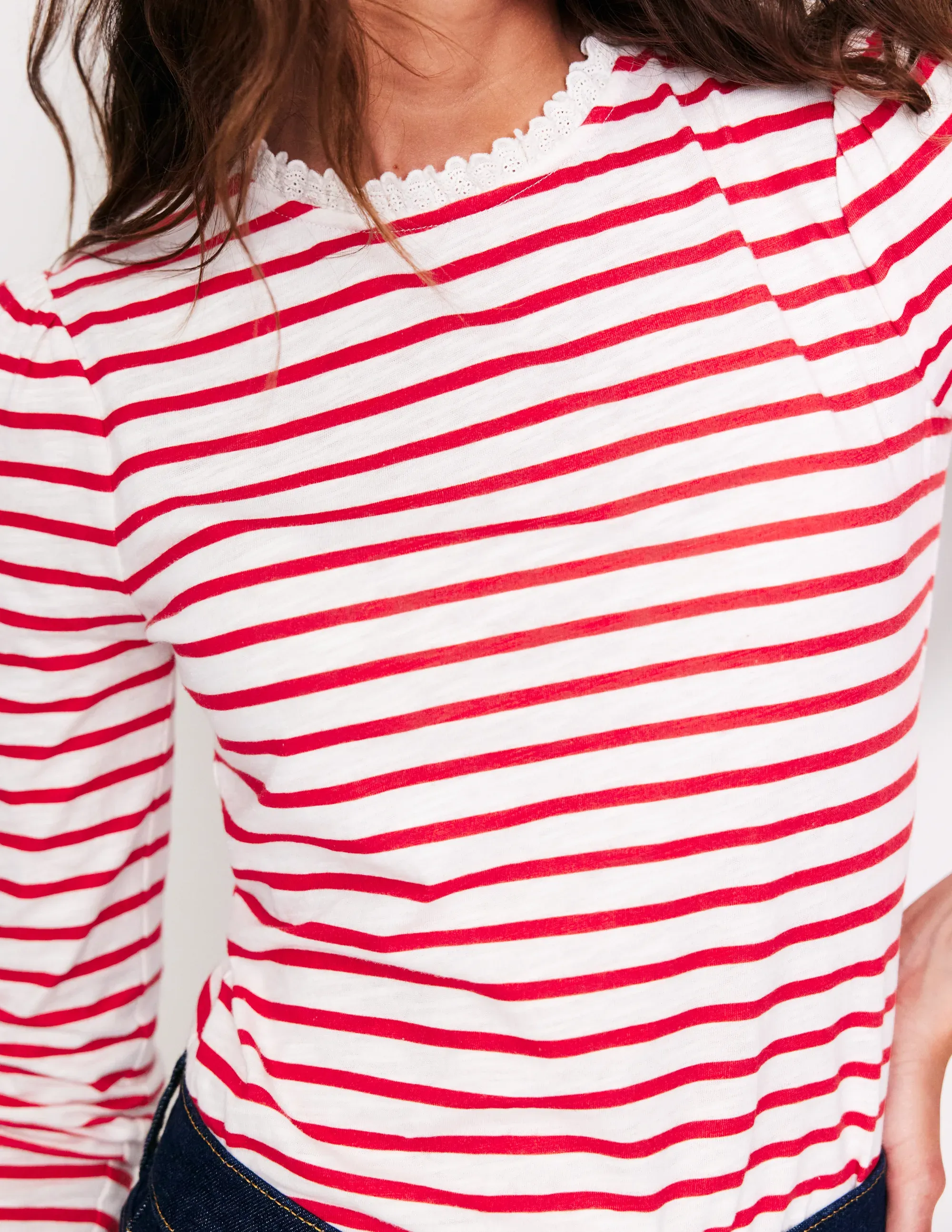 Broderie Ruffle Detail Top