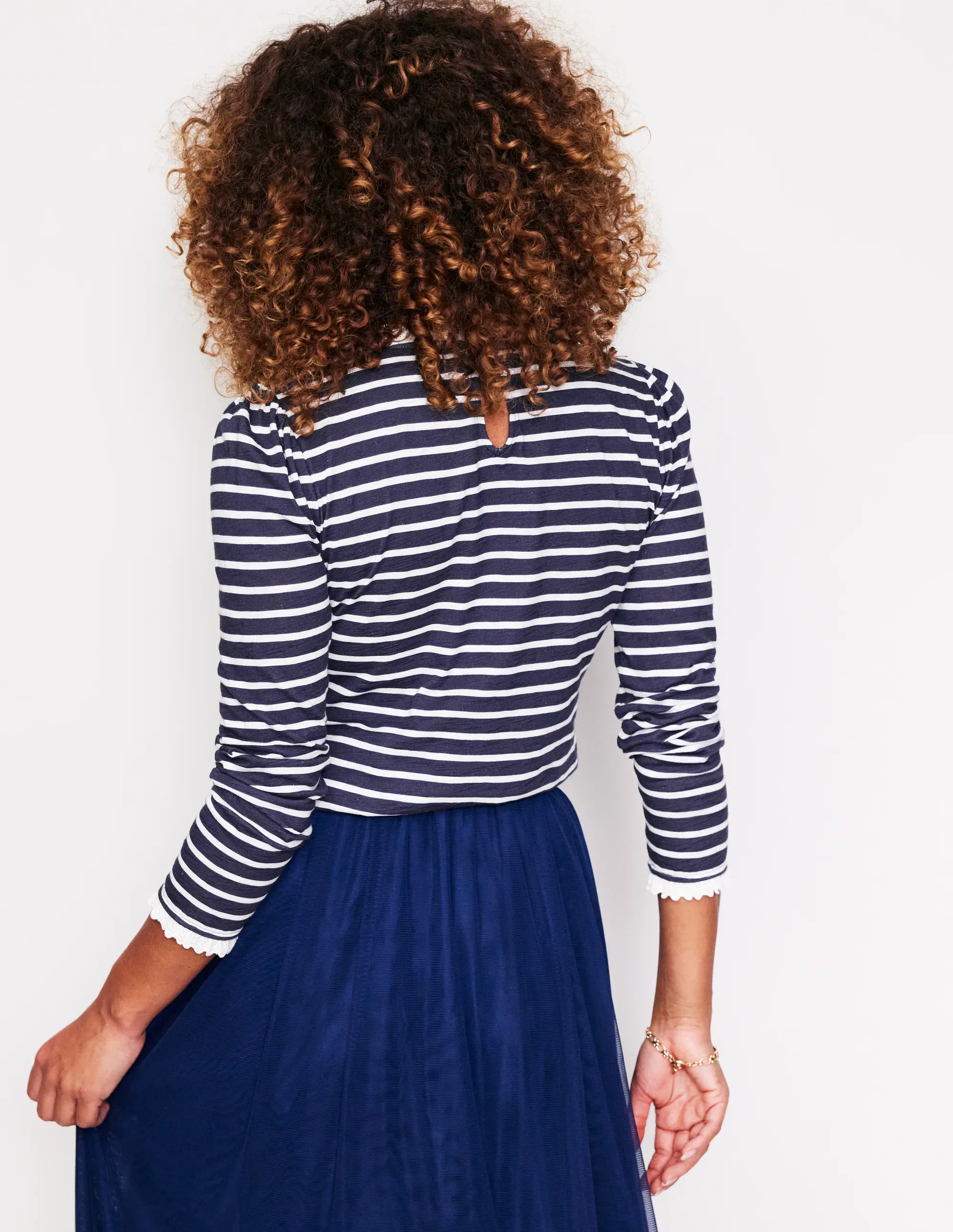 Broderie Ruffle Detail Top