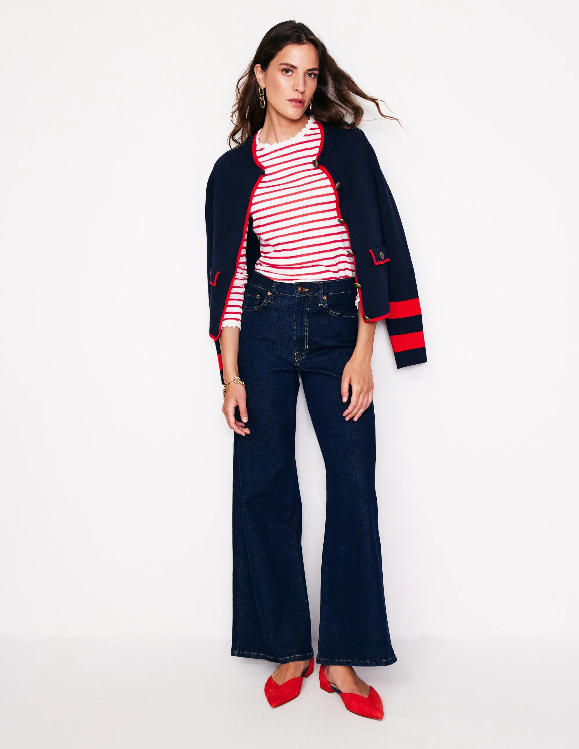 Broderie Ruffle Detail Top