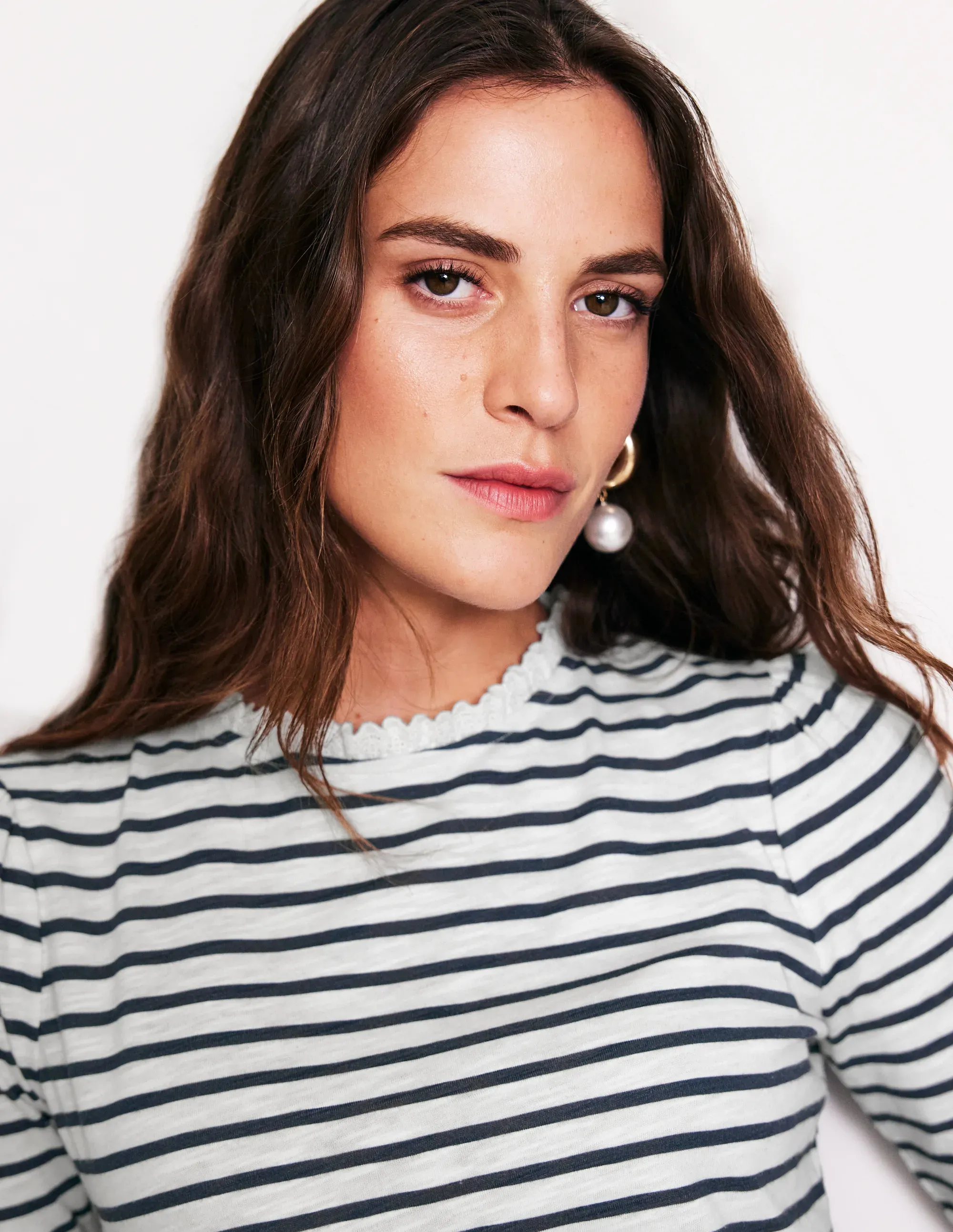 Broderie Ruffle Detail Top