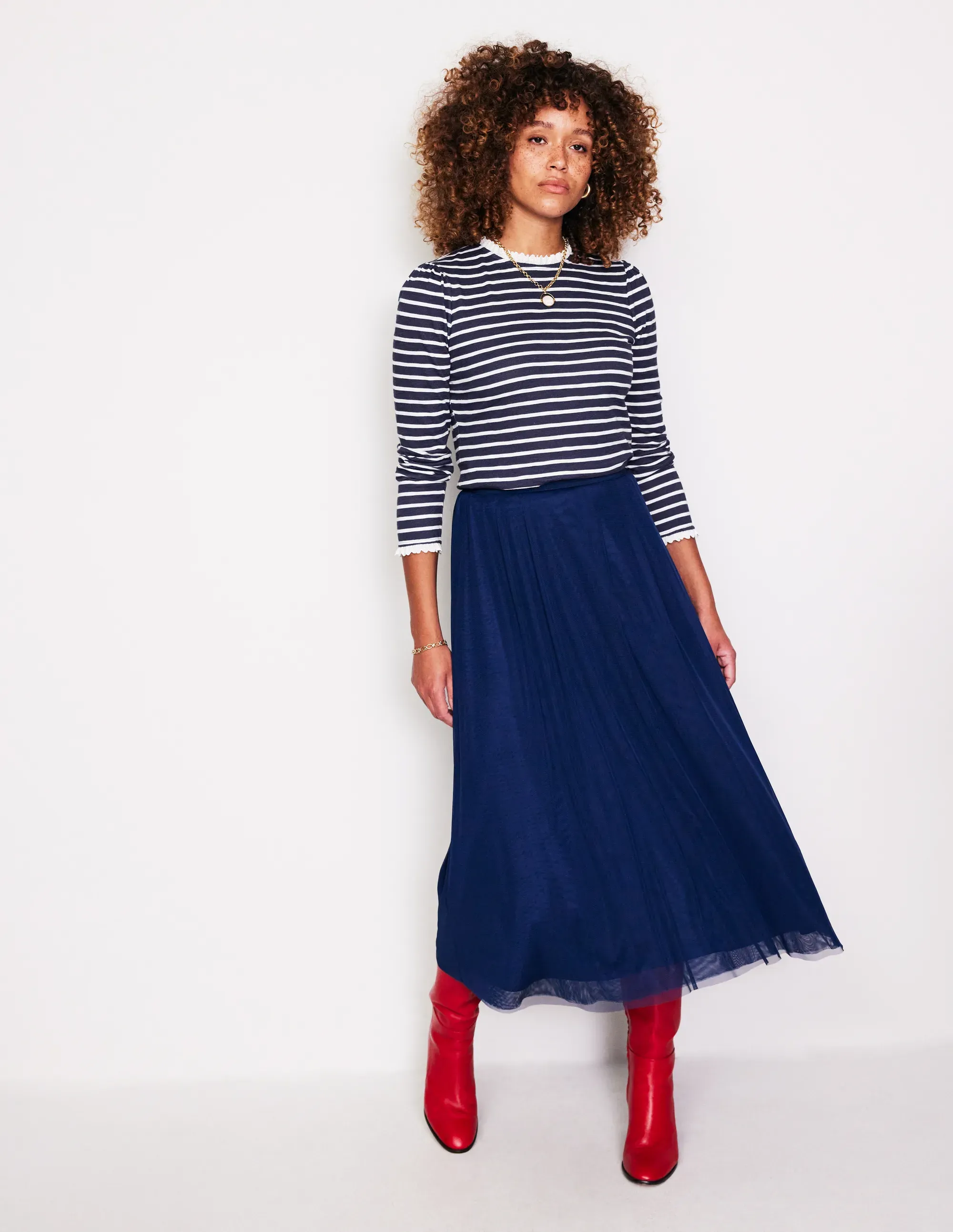 Broderie Ruffle Detail Top
