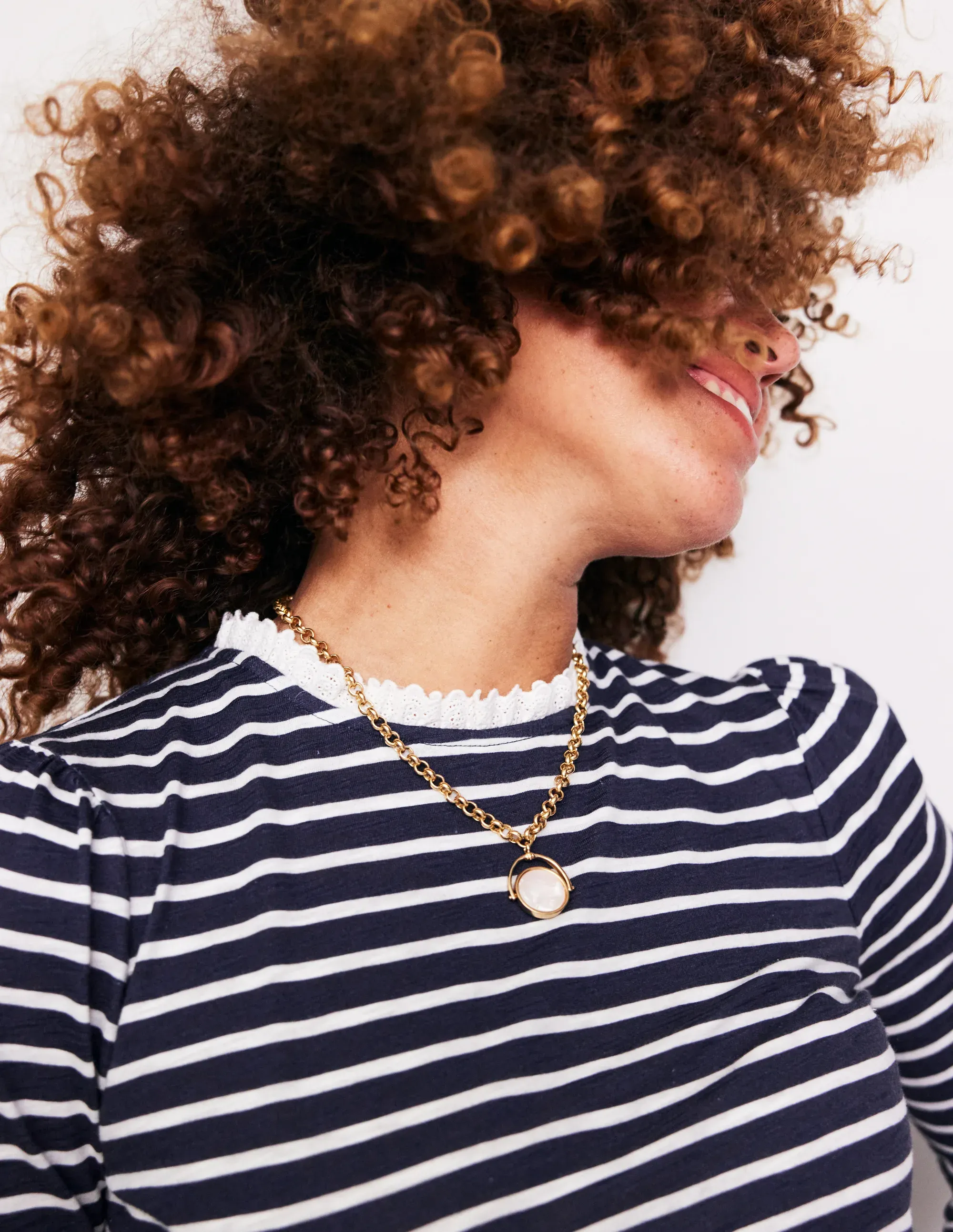 Broderie Ruffle Detail Top