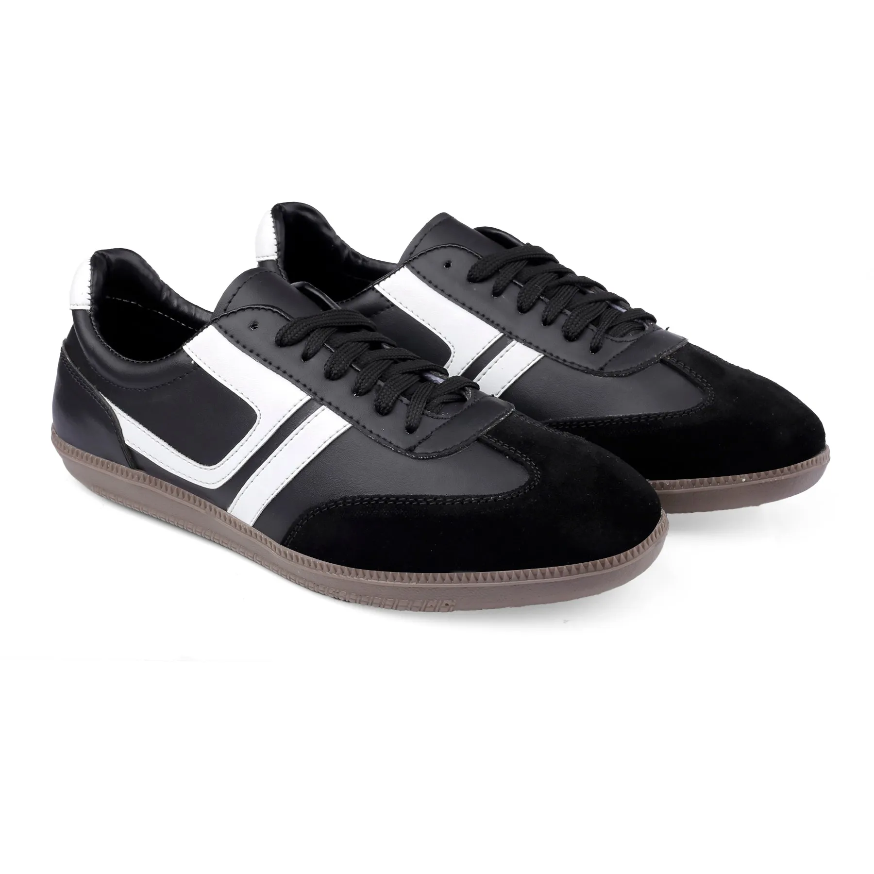 Bxxy's Leather Genuine Suede Touch High-end Striped Sneakers for Men