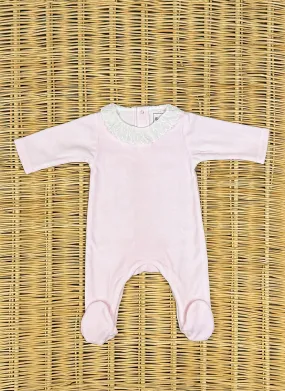 Chenille Sleepsuit Embroidered Collar
