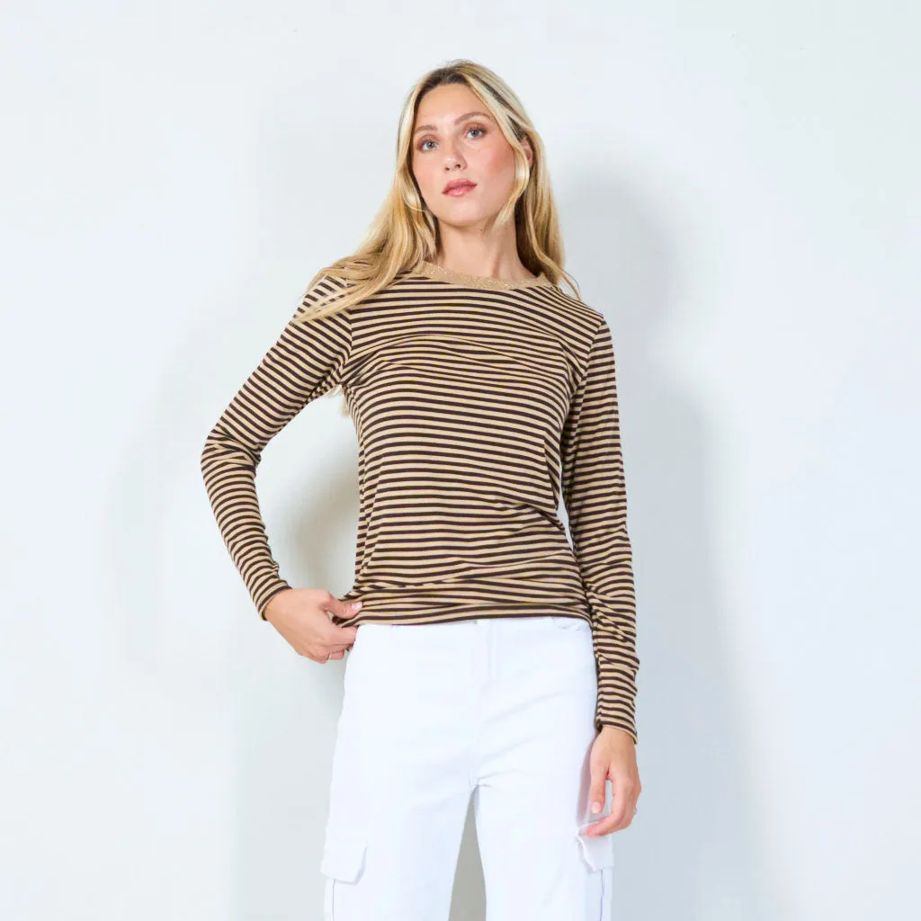 Classic striped long sleeve top wholesale