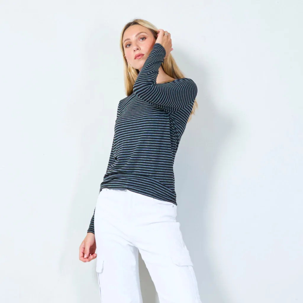 Classic striped long sleeve top wholesale