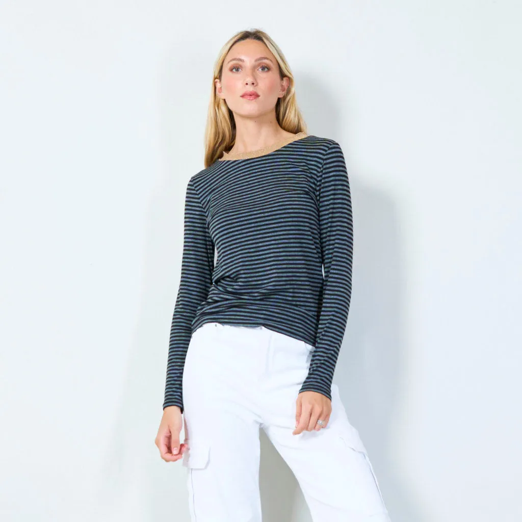 Classic striped long sleeve top wholesale