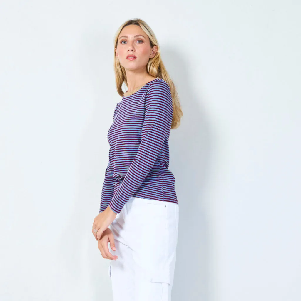Classic striped long sleeve top wholesale