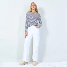 Classic striped long sleeve top wholesale