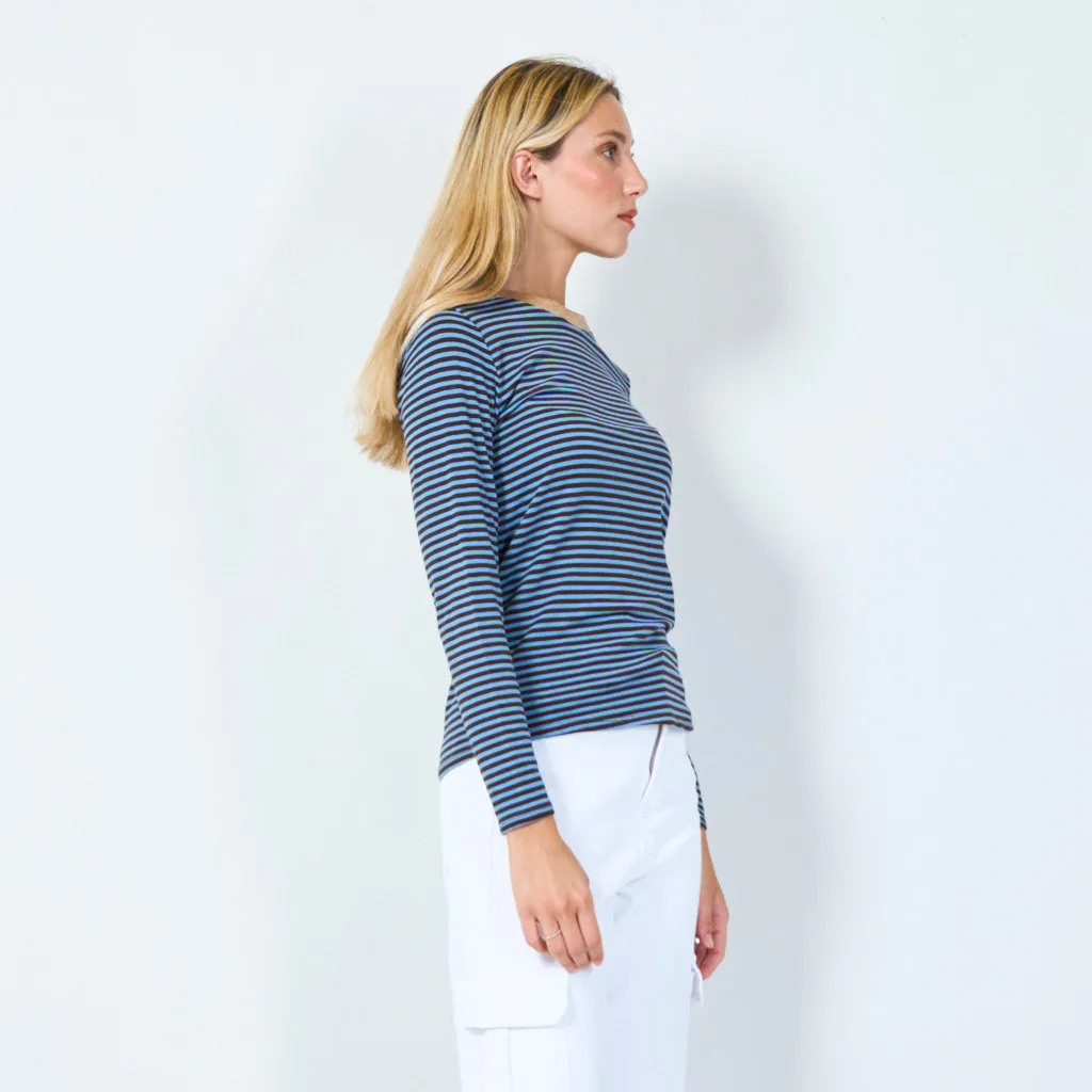 Classic striped long sleeve top wholesale