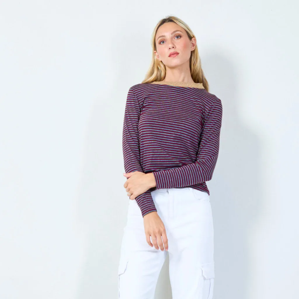 Classic striped long sleeve top wholesale