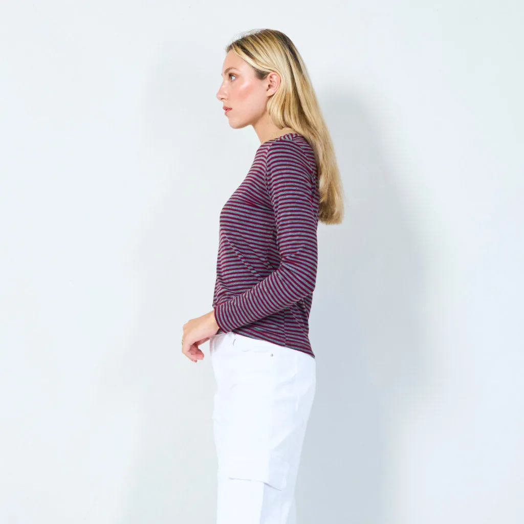 Classic striped long sleeve top wholesale