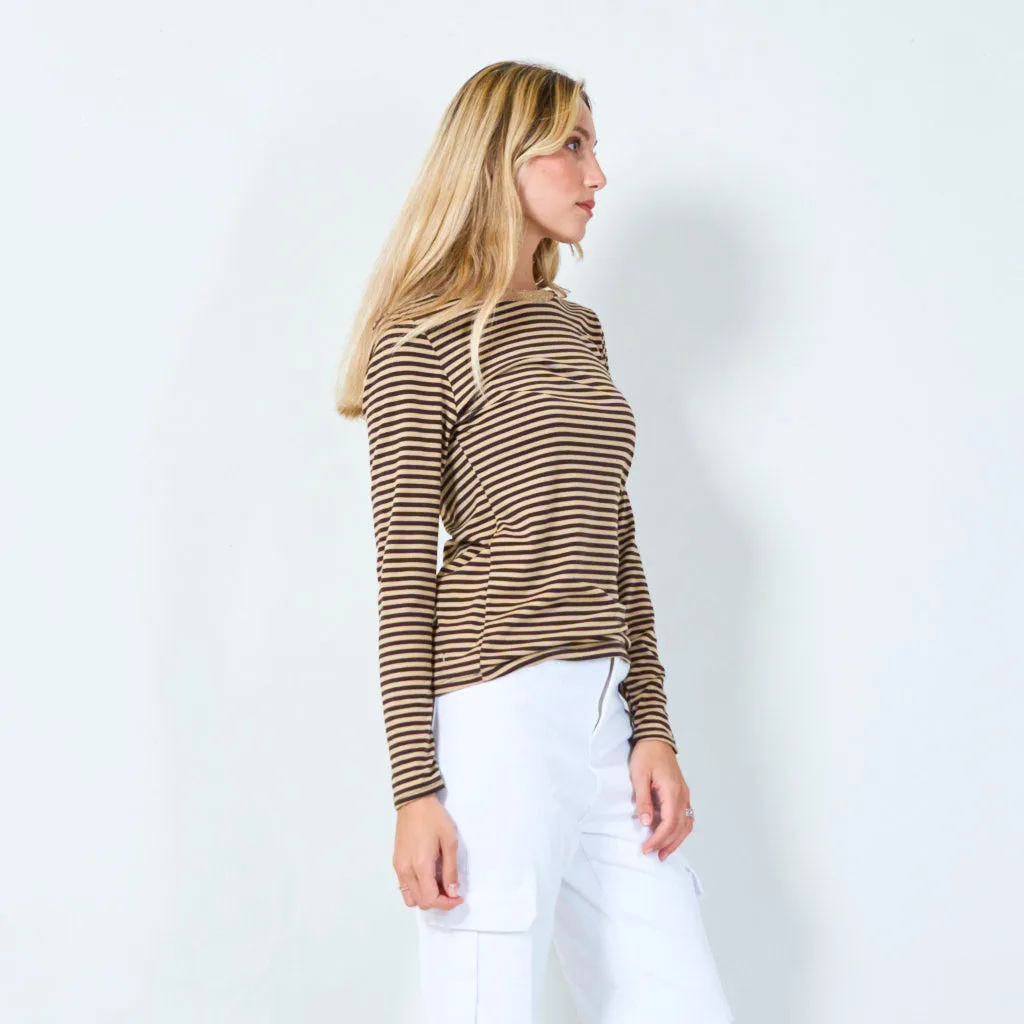 Classic striped long sleeve top wholesale