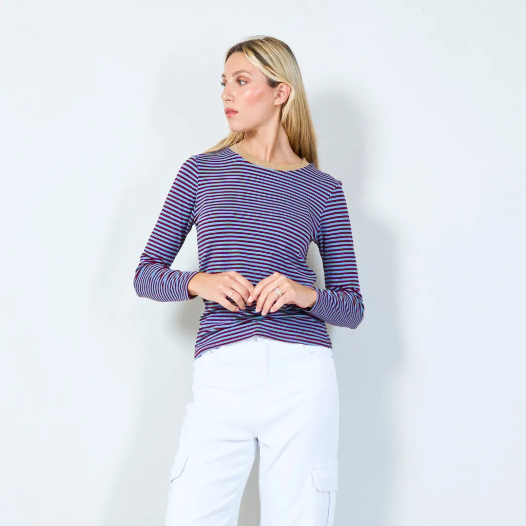 Classic striped long sleeve top wholesale