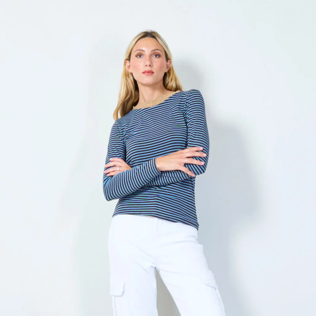 Classic striped long sleeve top wholesale