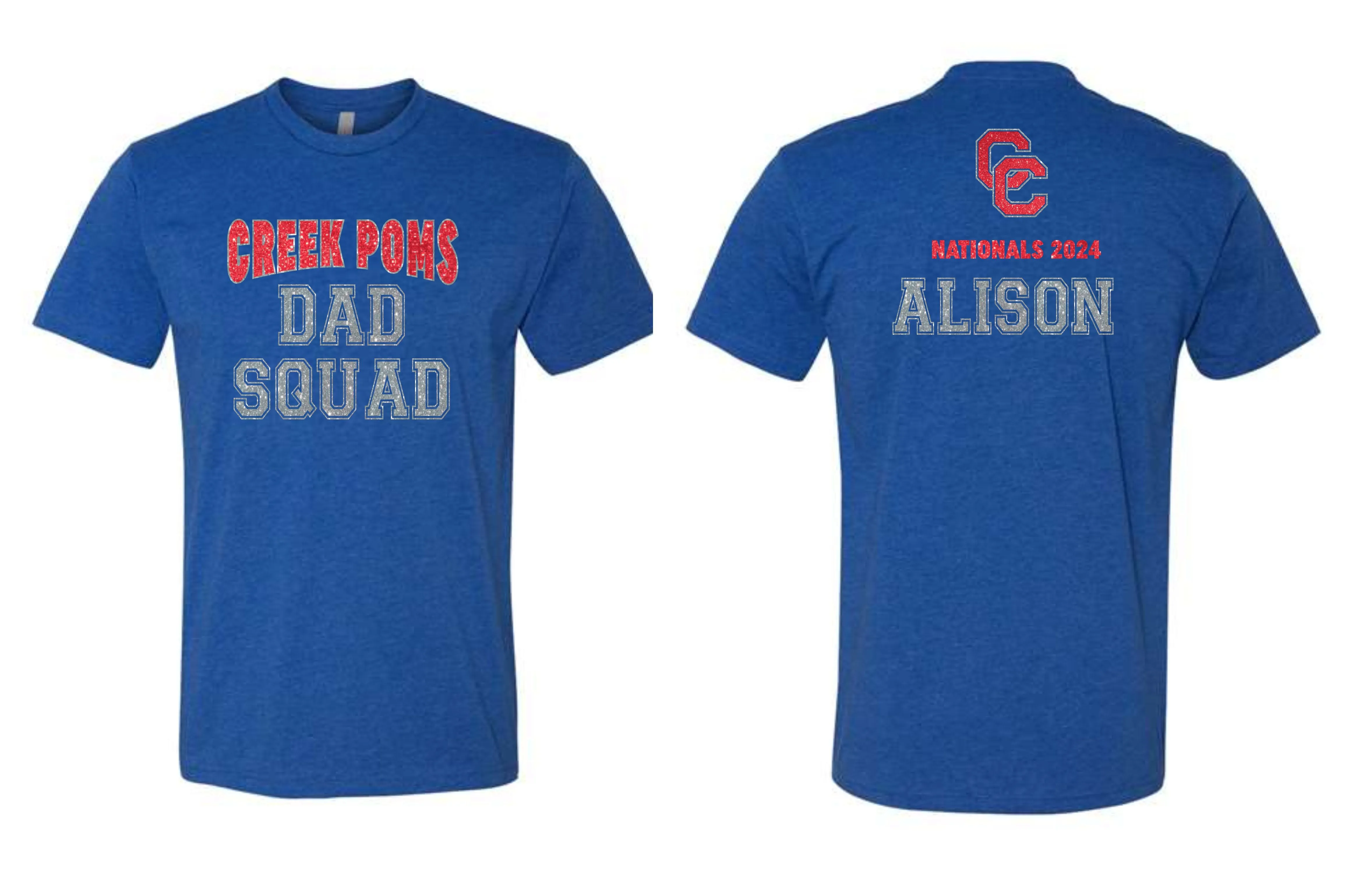 Creek Poms DAD SQUAD Tee- matte and glitter
