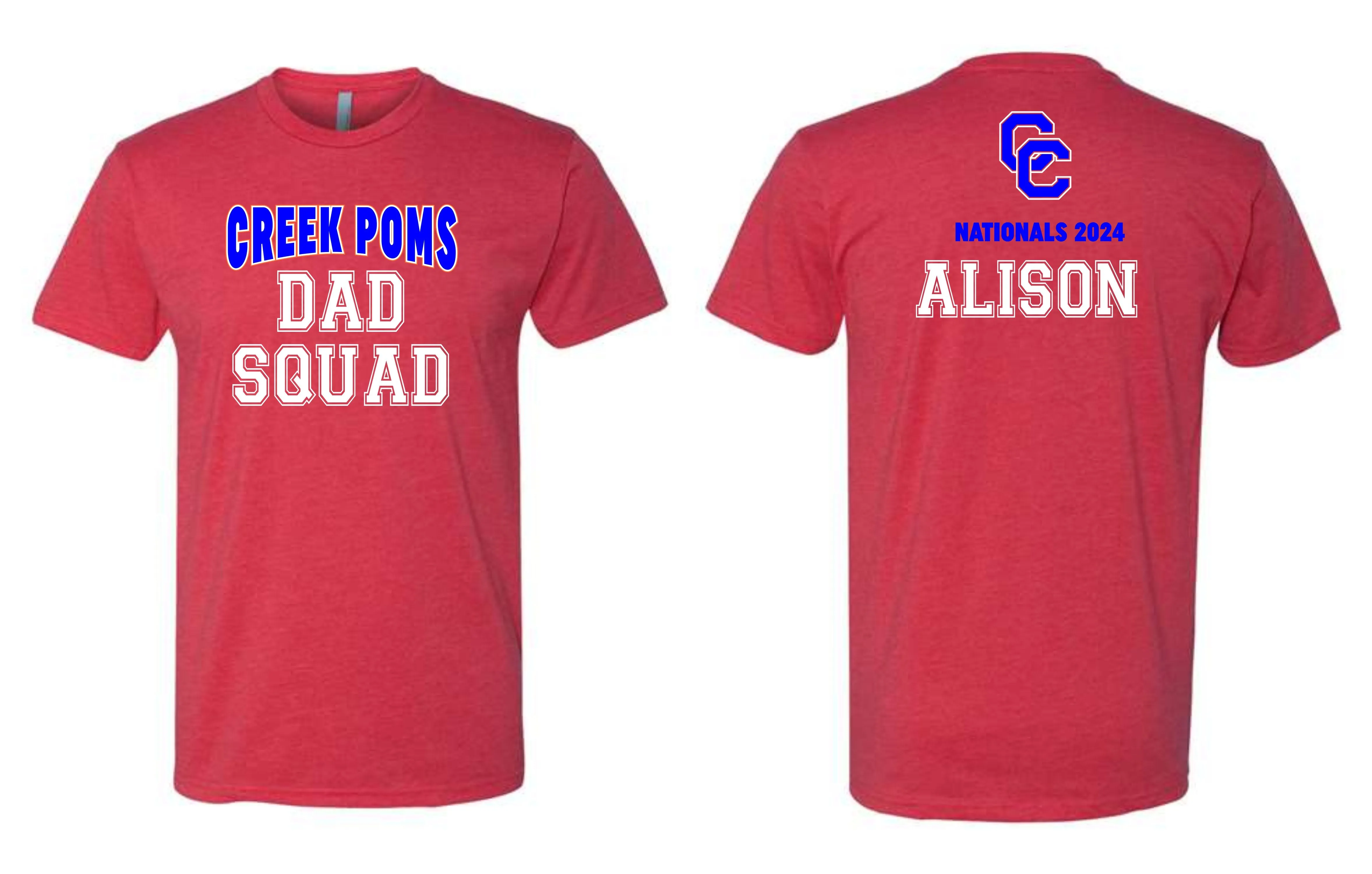 Creek Poms DAD SQUAD Tee- matte and glitter