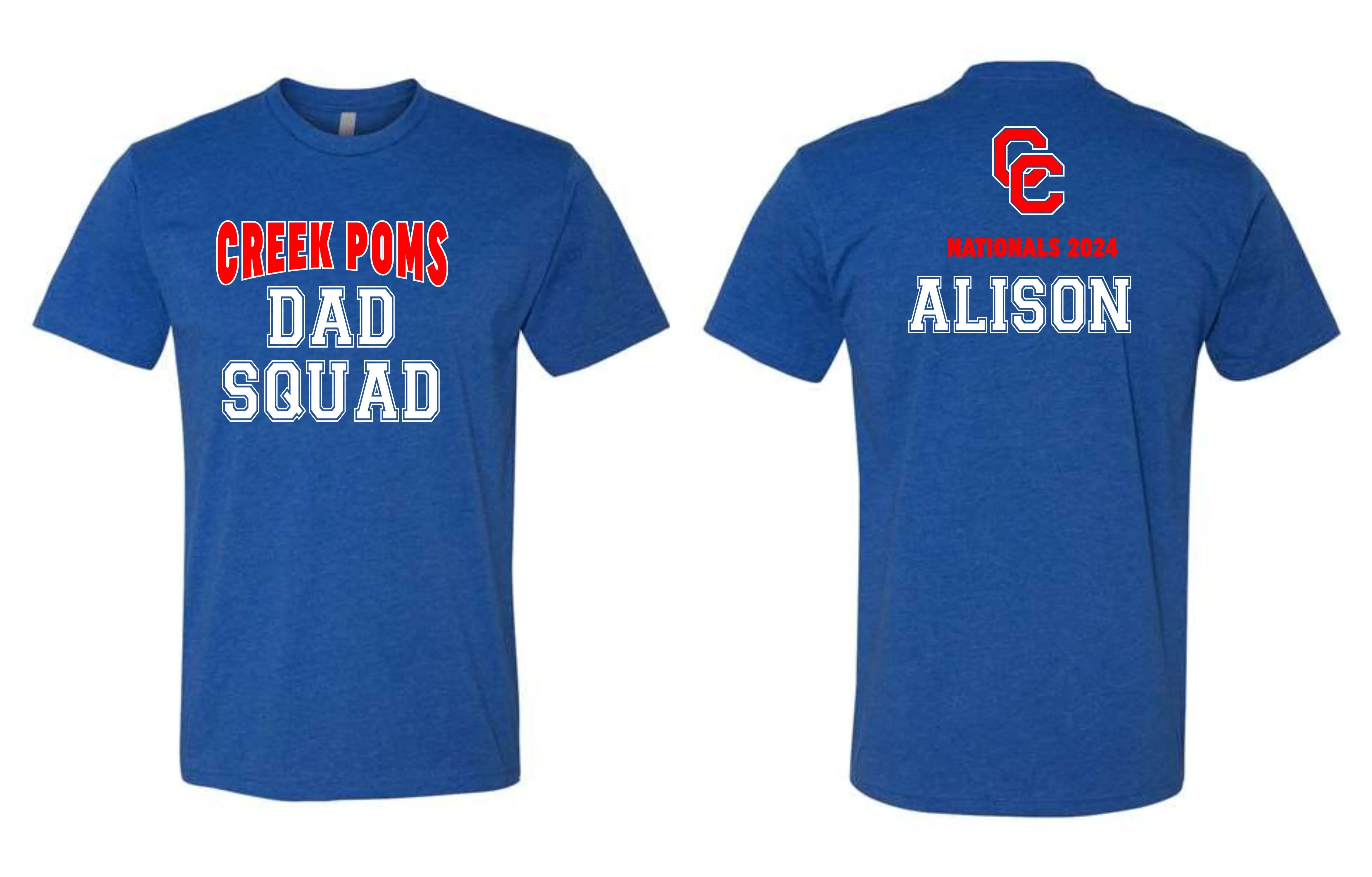 Creek Poms DAD SQUAD Tee- matte and glitter