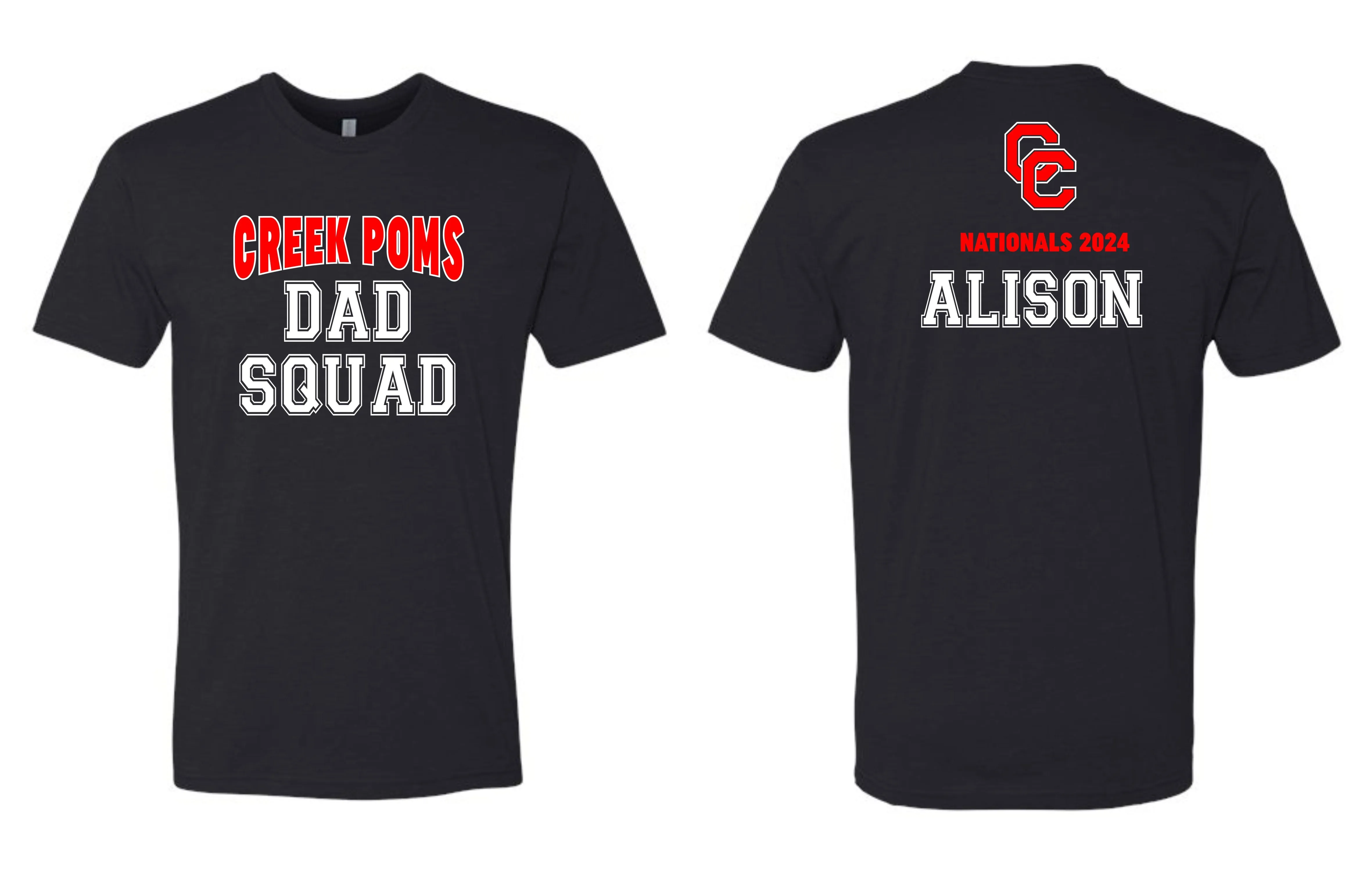 Creek Poms DAD SQUAD Tee- matte and glitter