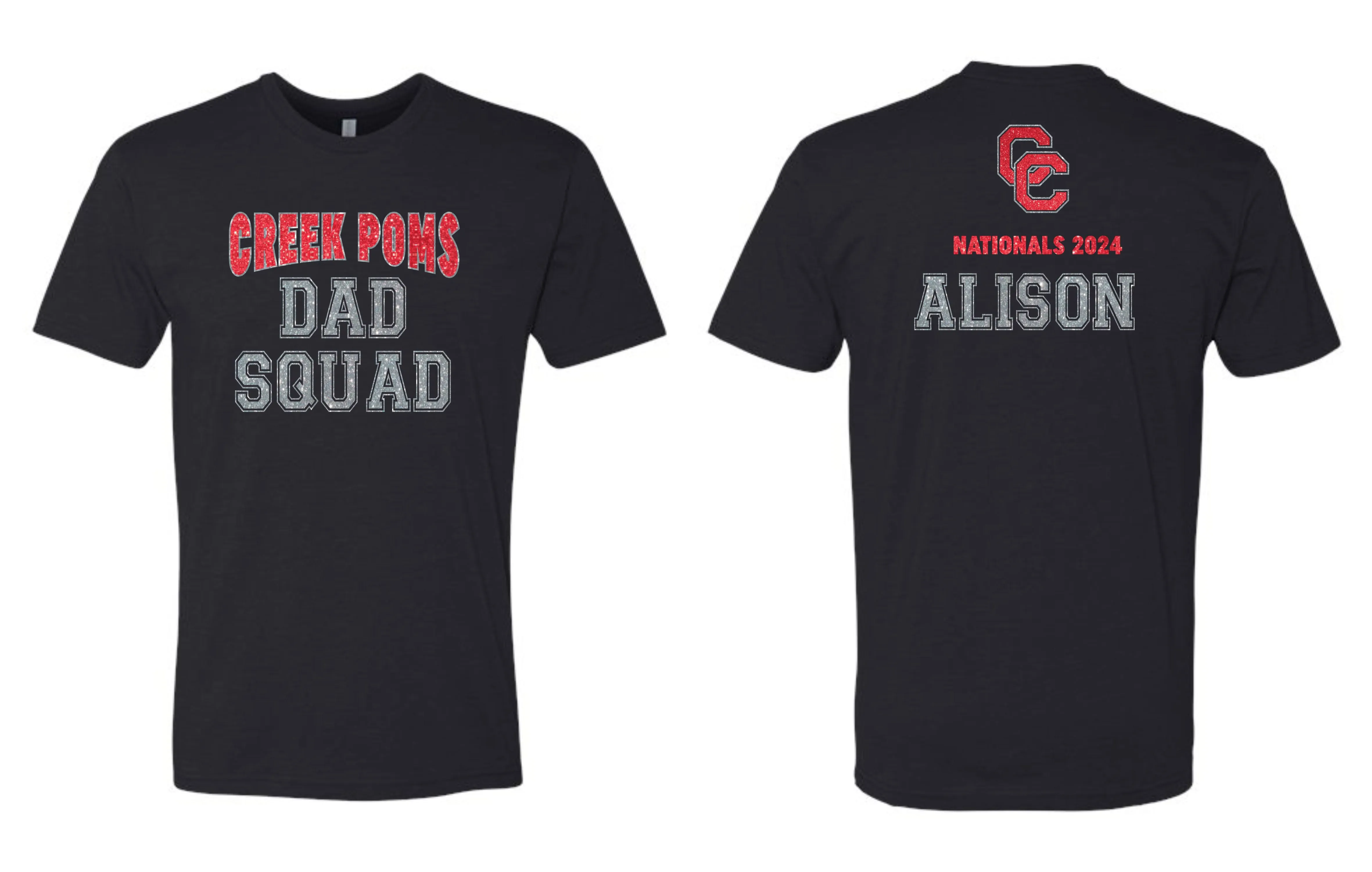 Creek Poms DAD SQUAD Tee- matte and glitter