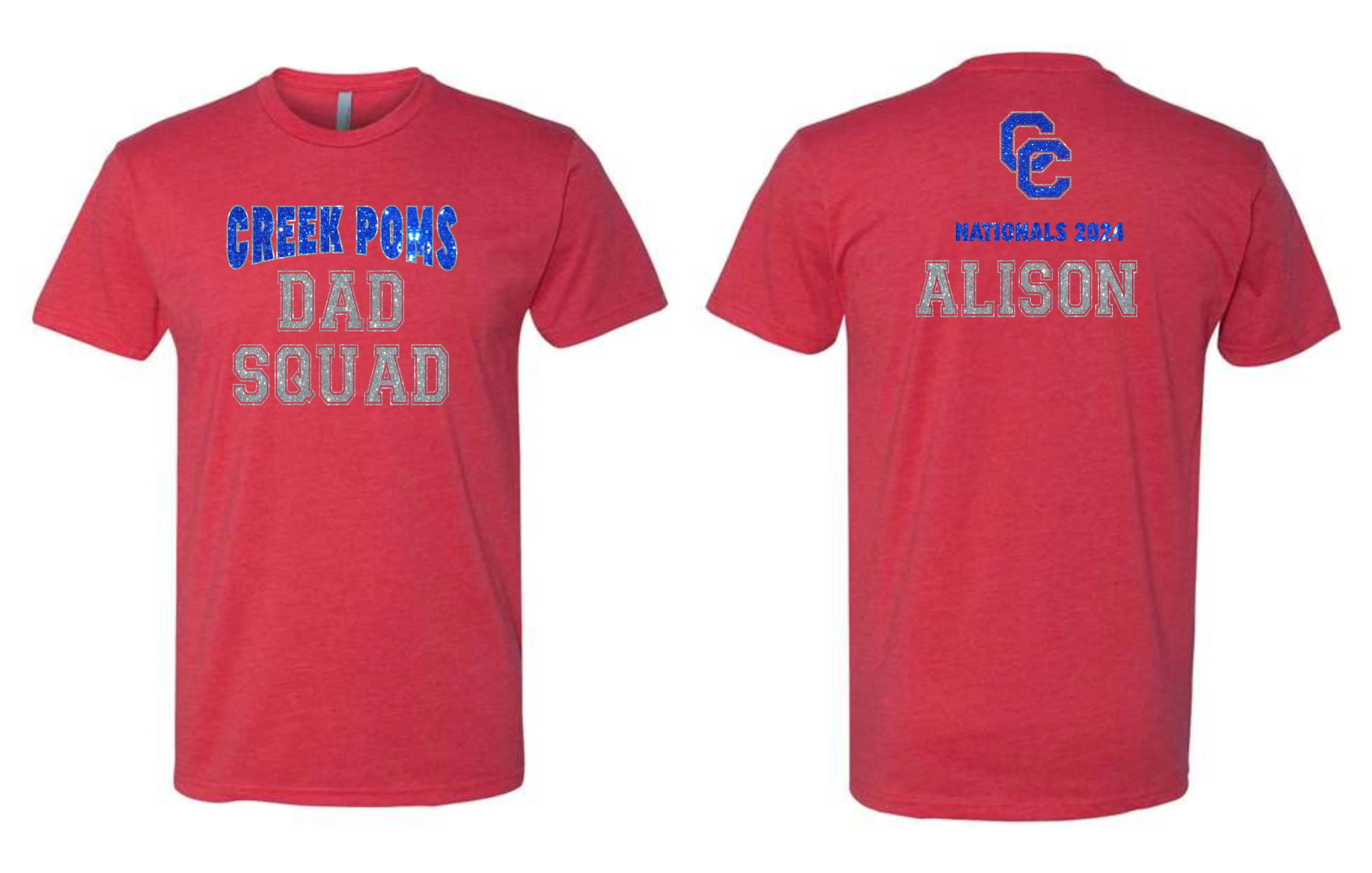 Creek Poms DAD SQUAD Tee- matte and glitter