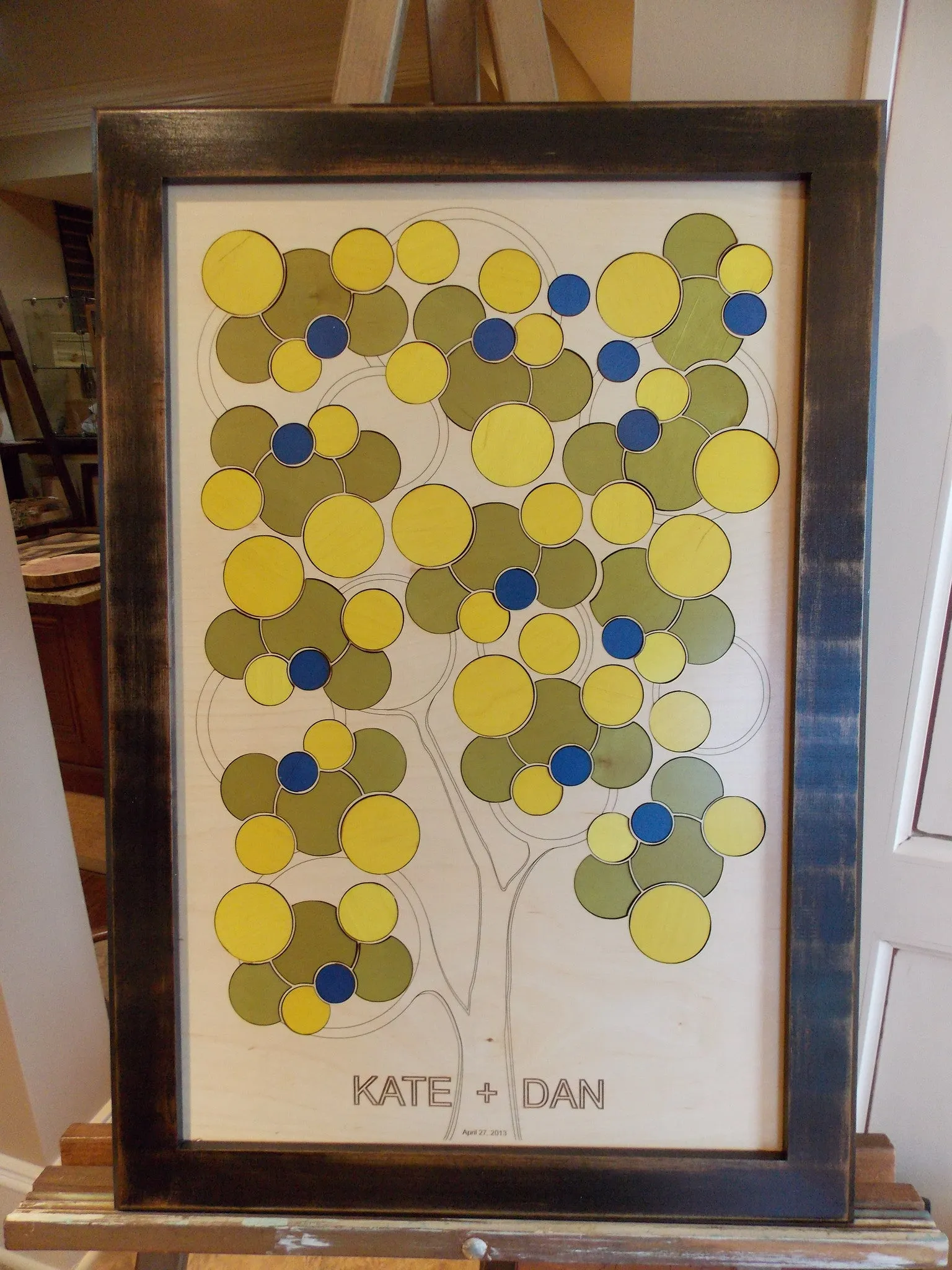 Custom Color Bubble Tree Guest Book Alternative Puzzle